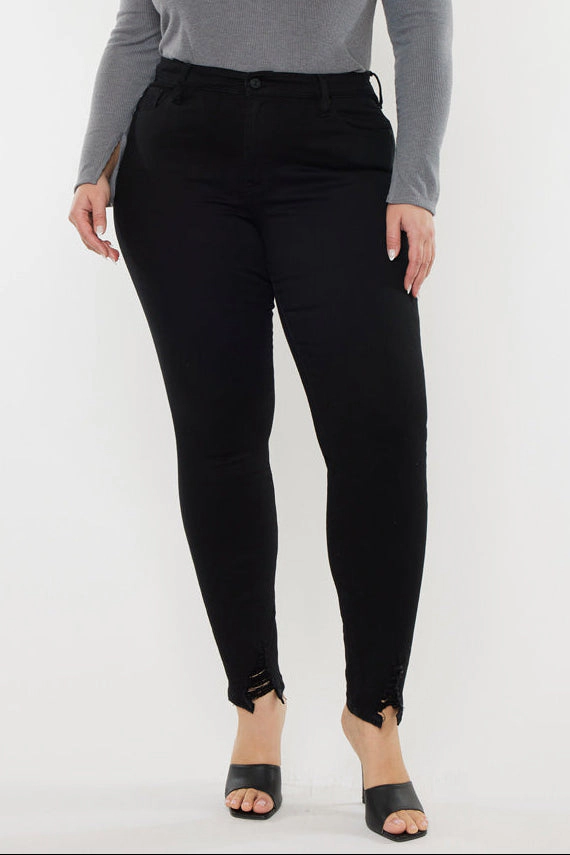 Kancan Women's Plus High Rise Ankle Skinny Jeans Jones