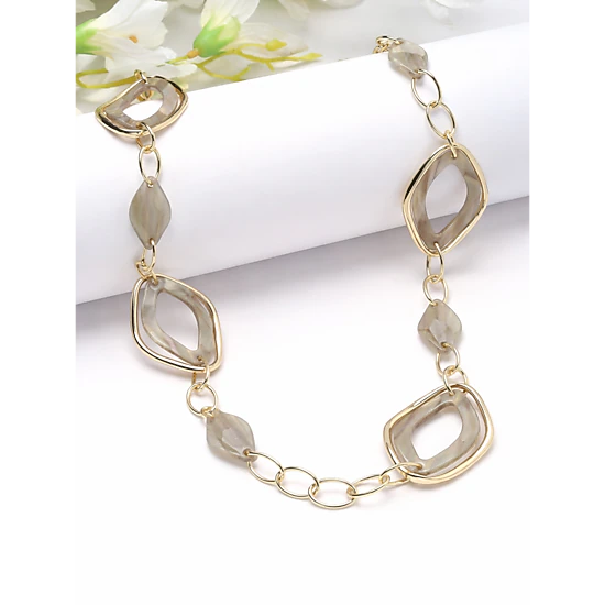 AGP PARIS Geometric Shell Link Statement Necklace