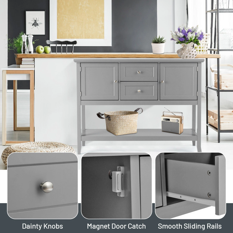Hivvago Multi-Drawer Wooden Sideboard Table for Dining or Living Areas