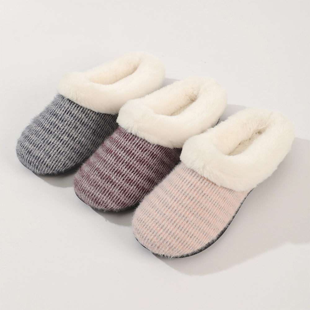 Roxoni Women's Mohair Upper Clog Soft Breathable Slipper