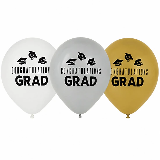 LoonBalloon Graduation Congratulations Cap Latex Balloons - 11 in, 50 ...