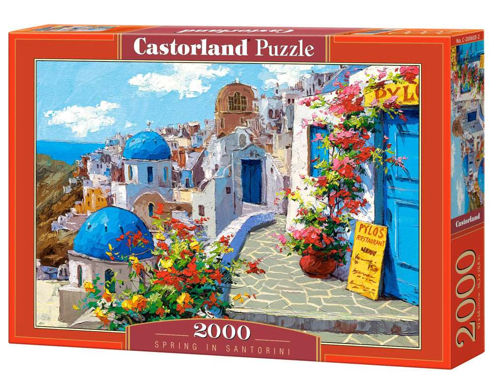 CASTORLAND 2000 Piece Jigsaw Puzzles, Spring in Santorini, Greece, Adult Puzzles, Castorland C-200603-2