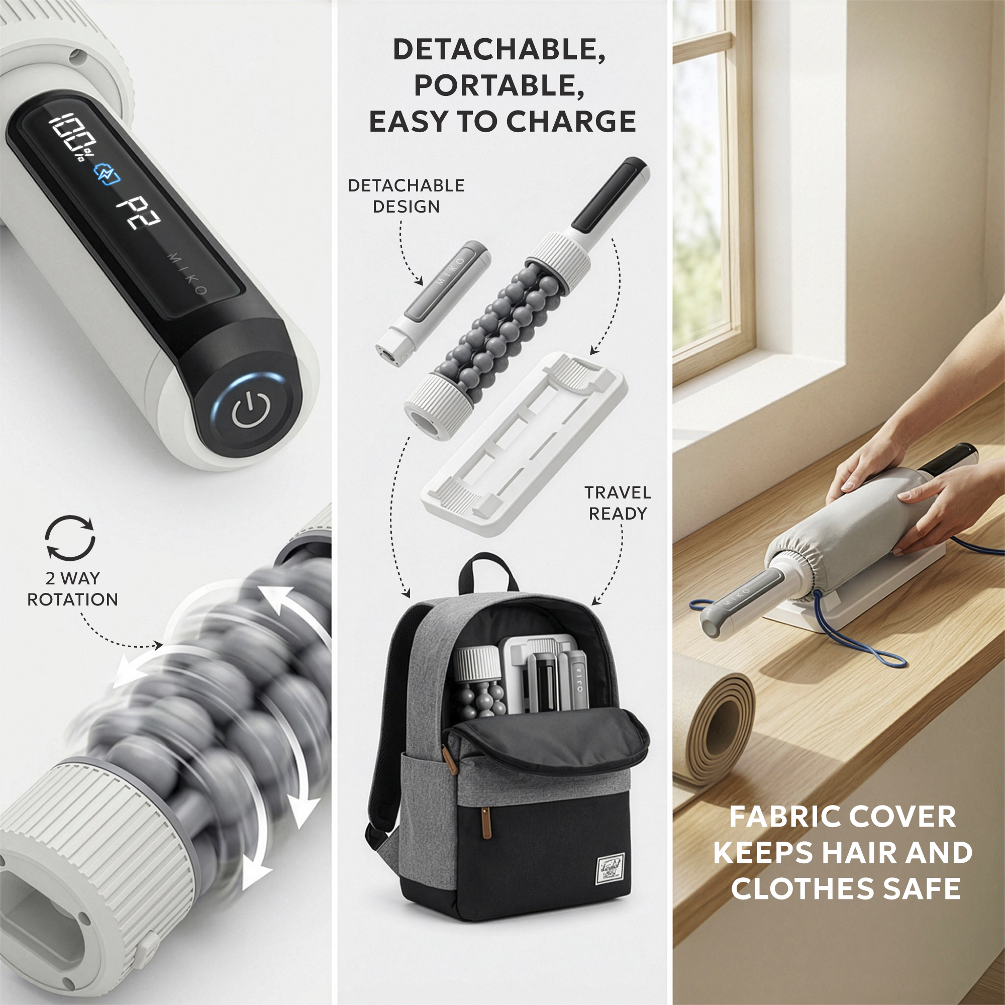 Miko Swift Hands-Free Rolling Percussive Massager