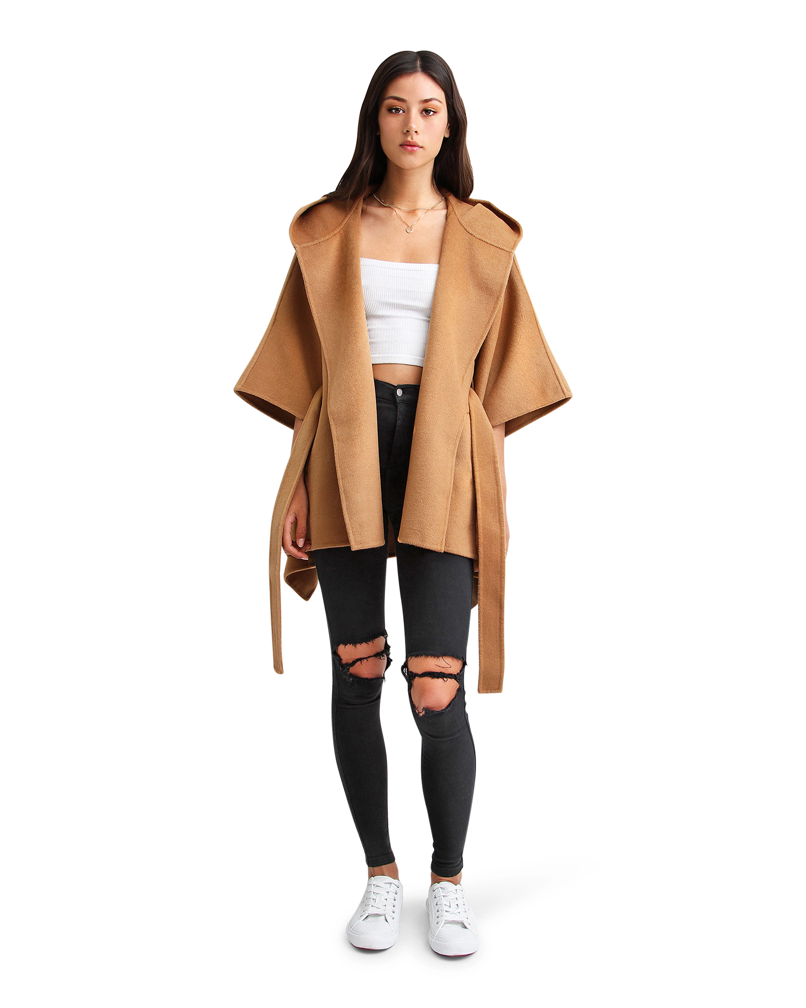 Belle & Bloom Womens Jackson Landing Wool Blend Cape Coat
