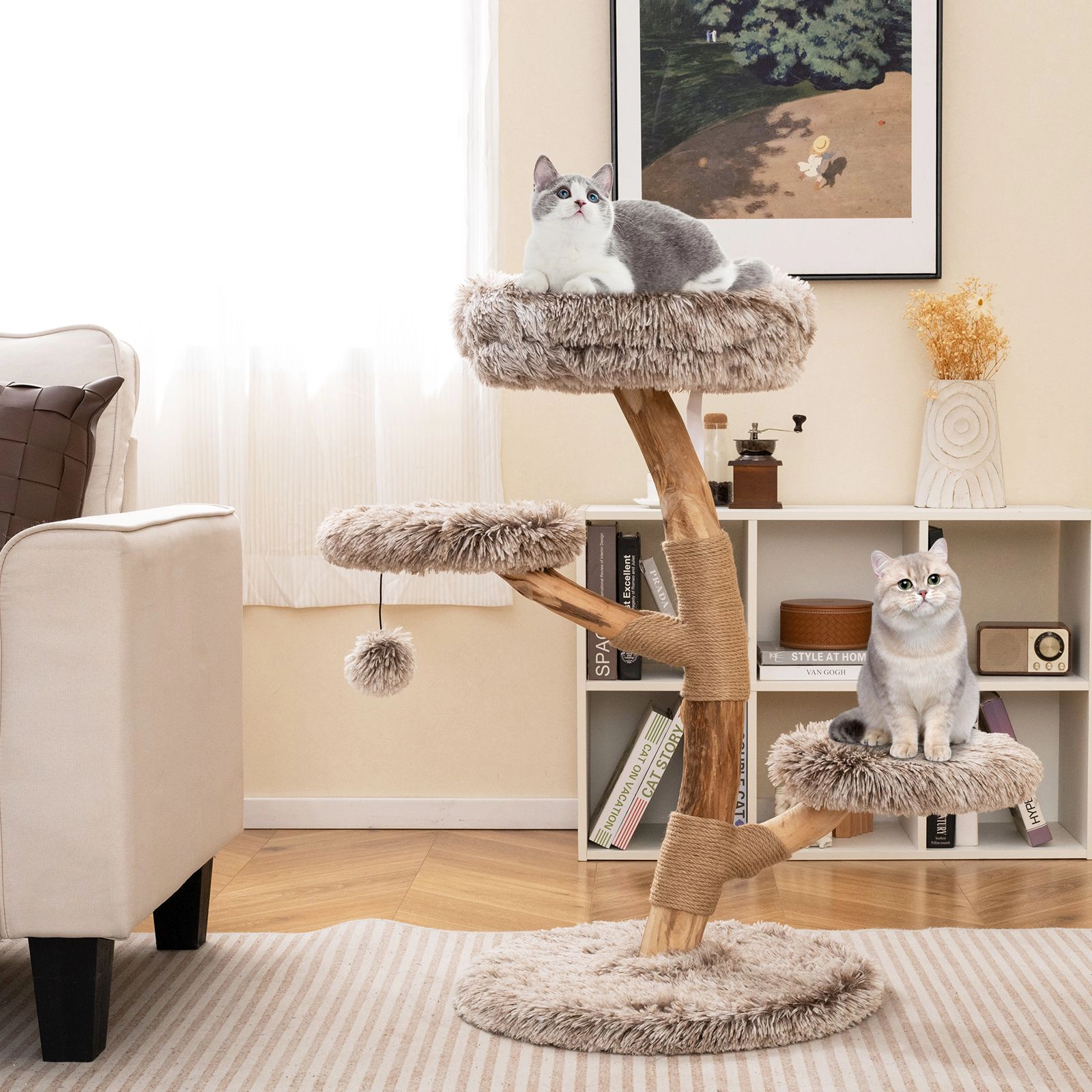 SlickBlue 4-Level Cat Tree with Condo, Perches and Jute Scratching Posts