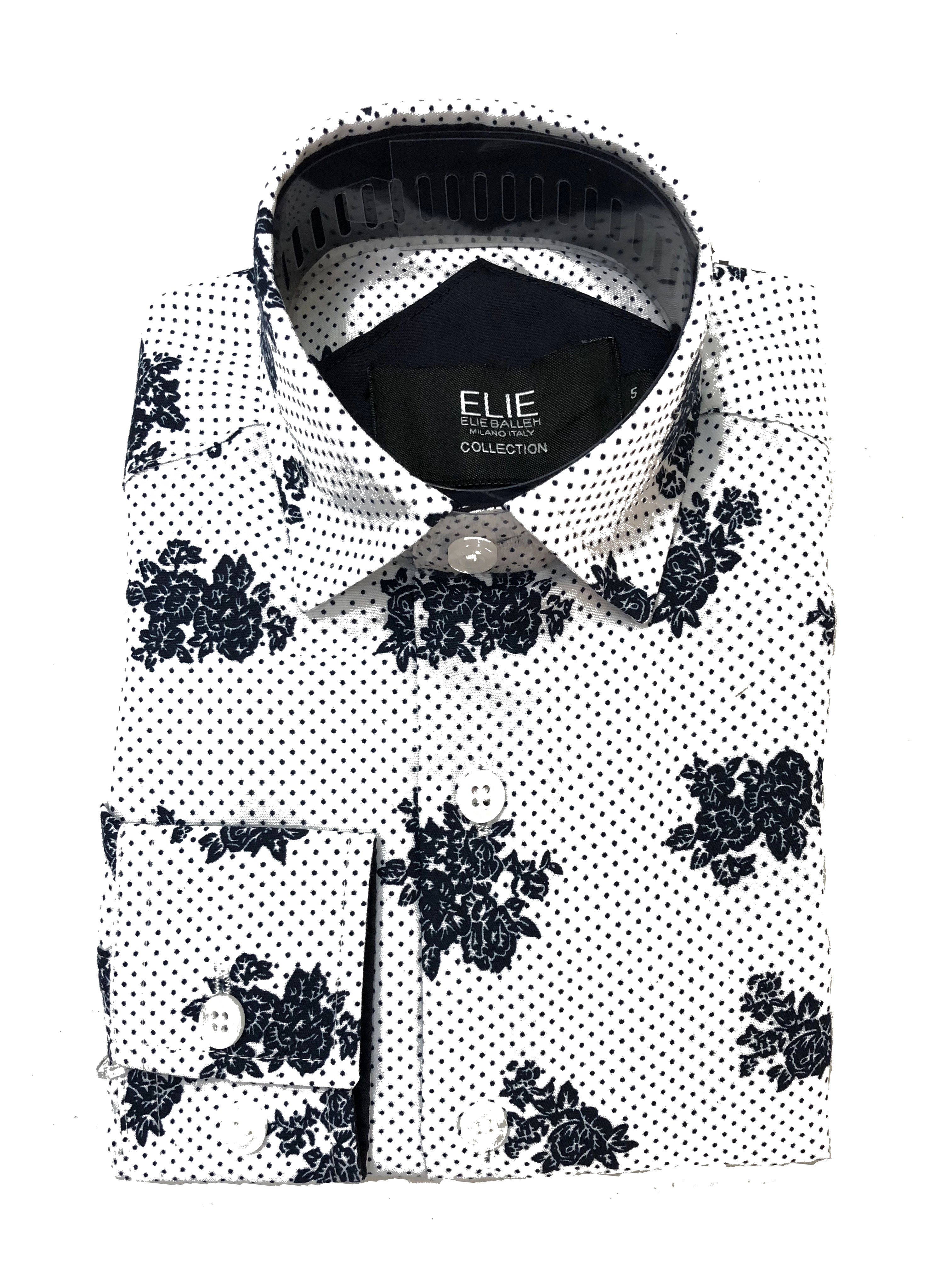 Elie Balleh Boys Slim Fit Floral Button-Down Shirt