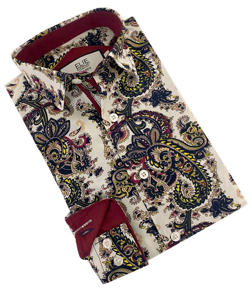 Elie Balleh Boys Slim Fit Paisley Shirt