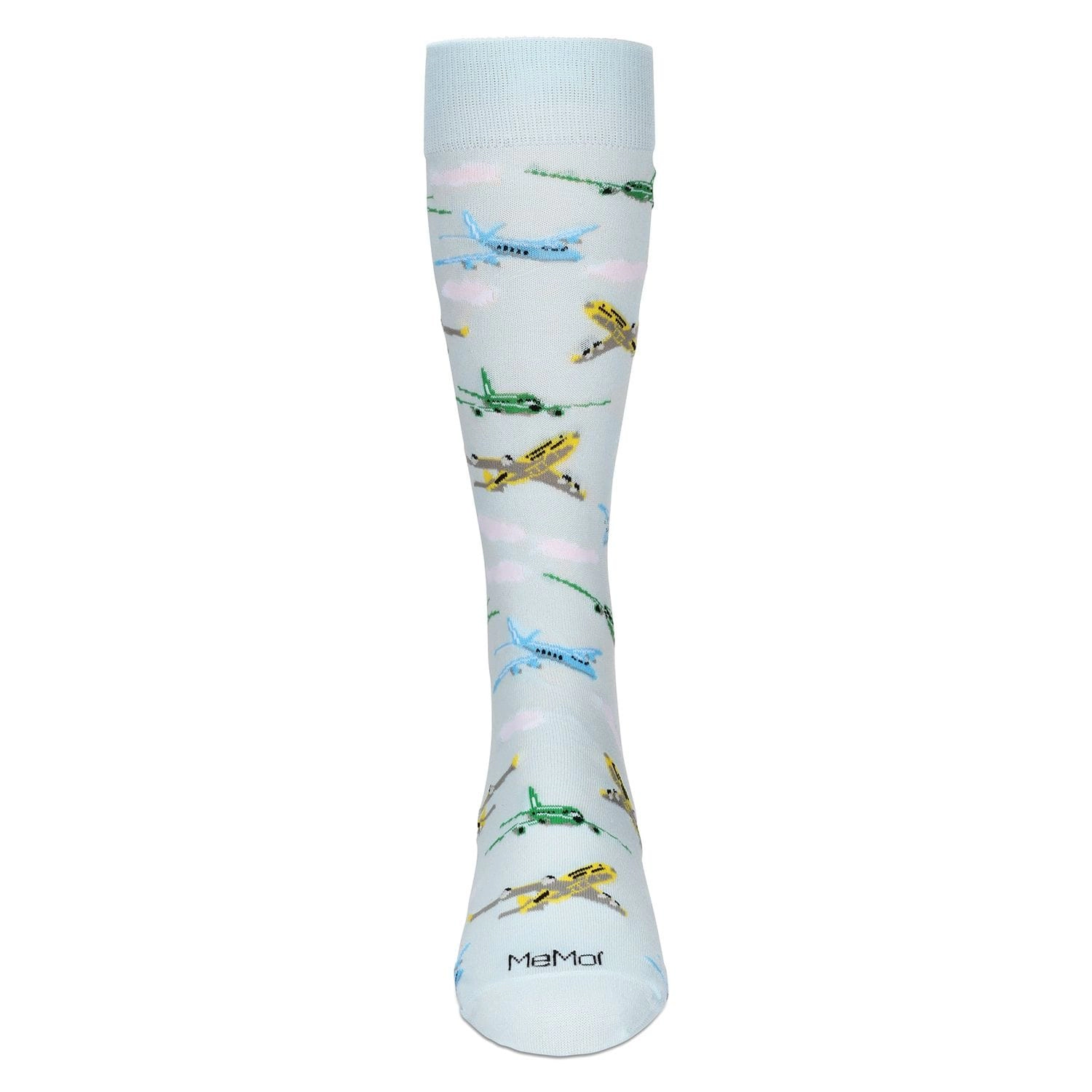 Memoi Men's Airplanes Bamboo Crew Socks