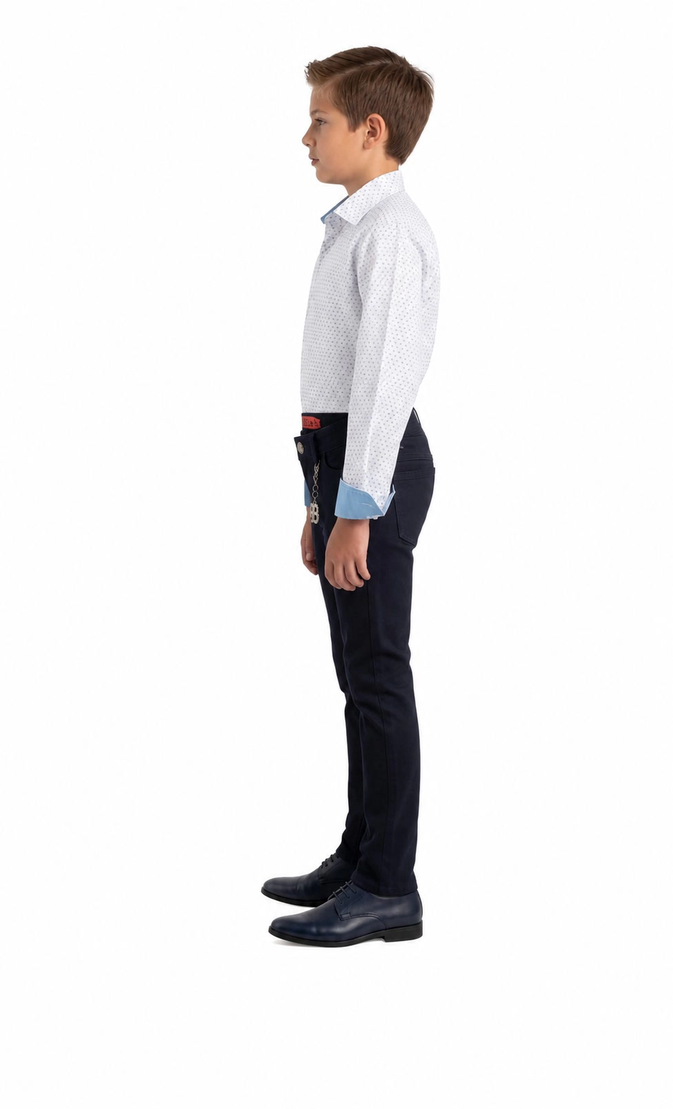 Elie Balleh Boys Slim Fit Micro Ditsy Print Shirt