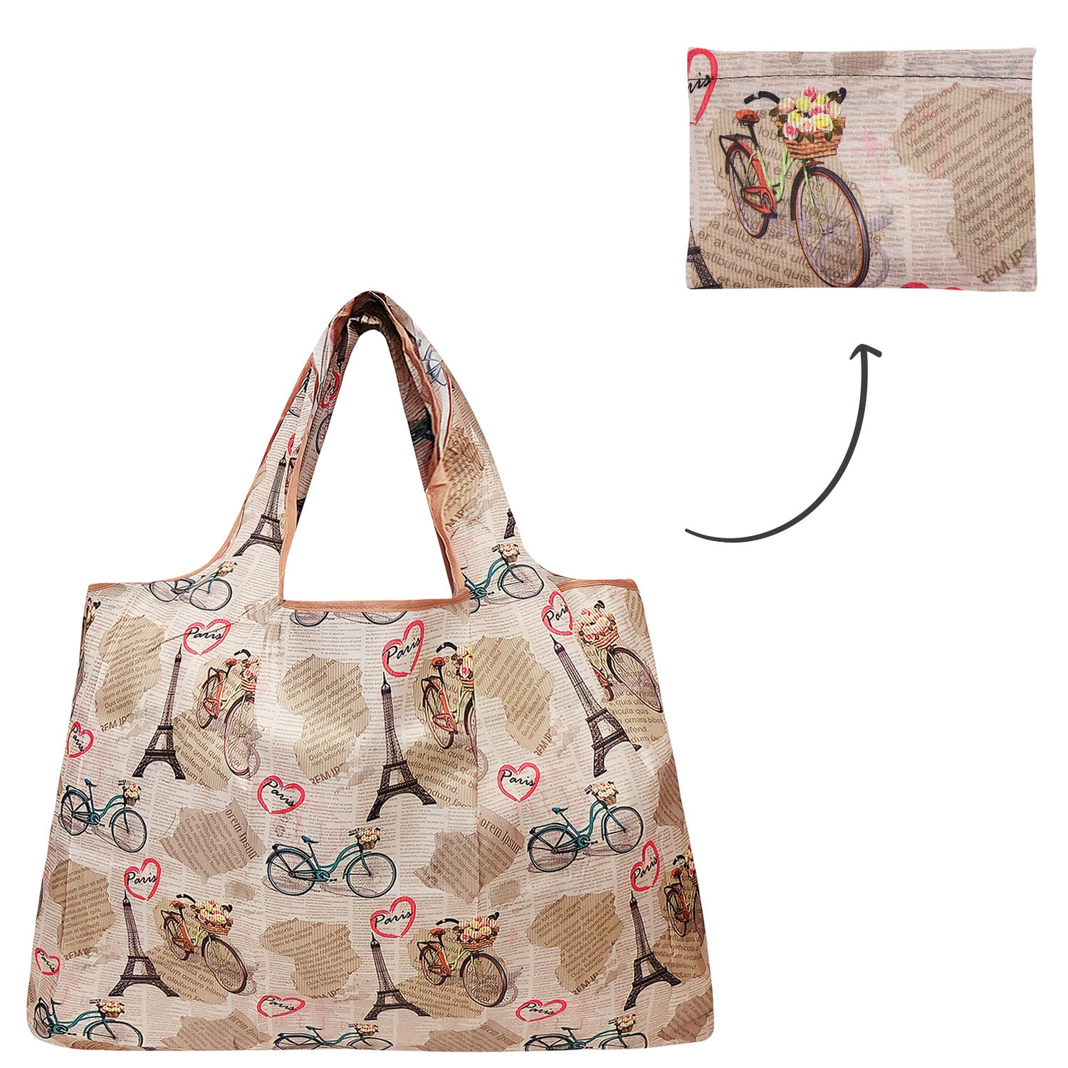 Wrapables Large Nylon Reusable Shopping Bag for Groceries