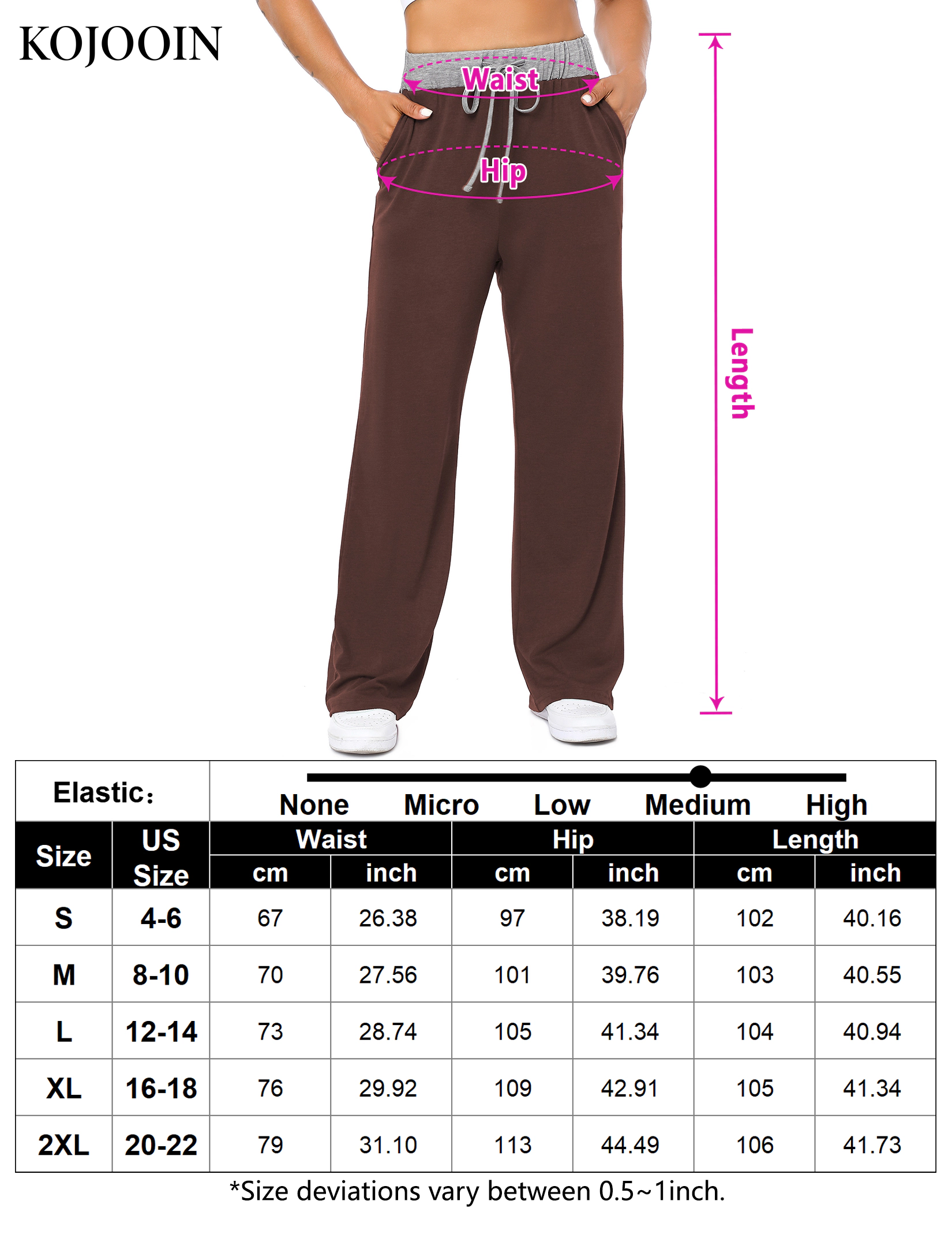 KOJOOIN Women's High Waist Drawstring Wide Leg Lounge Palazzo Soft Knit Relaxed Pants