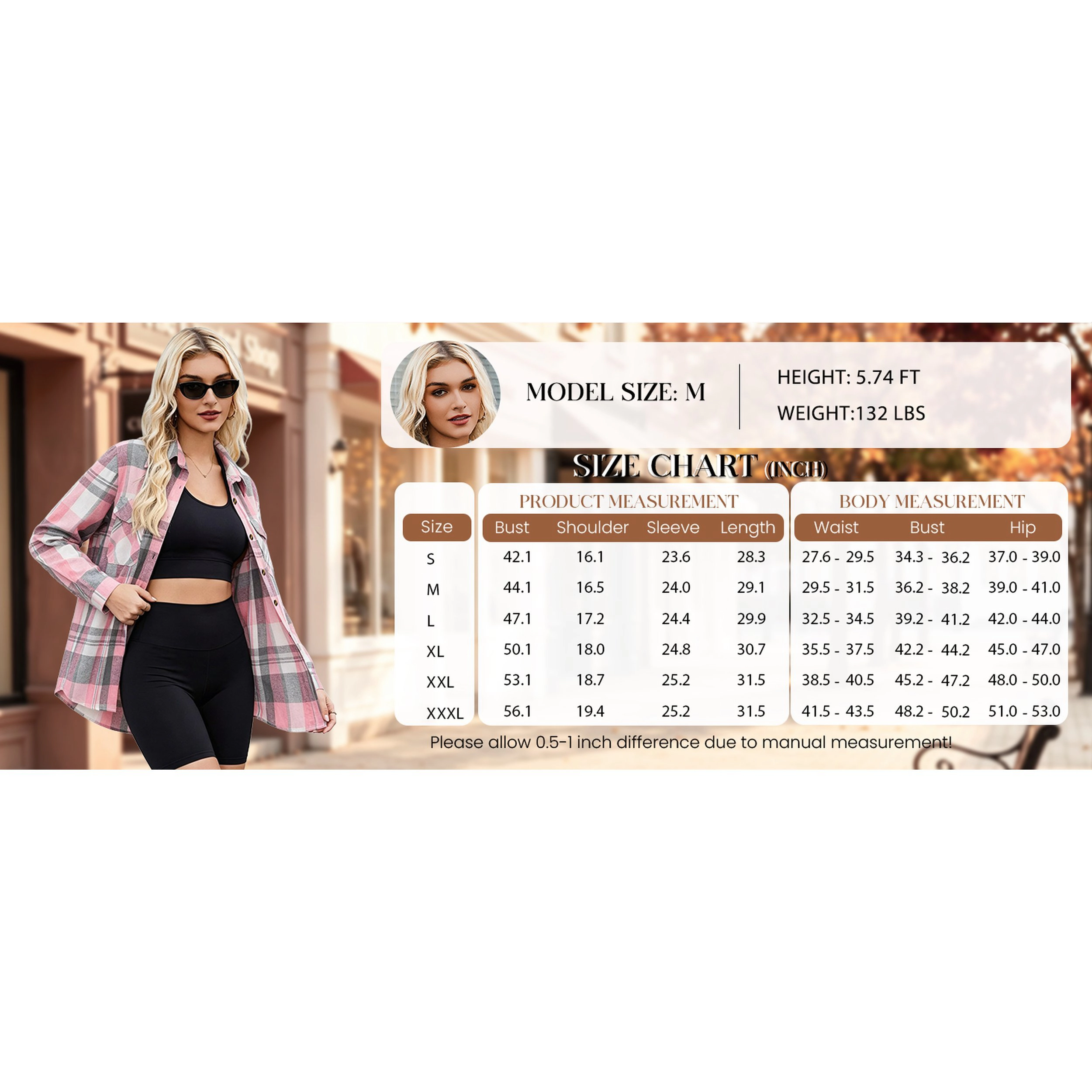 Zeagoo Women's Oversized Flannel Plaid Button Up Blouses Long Sleeve Western Fall Tops