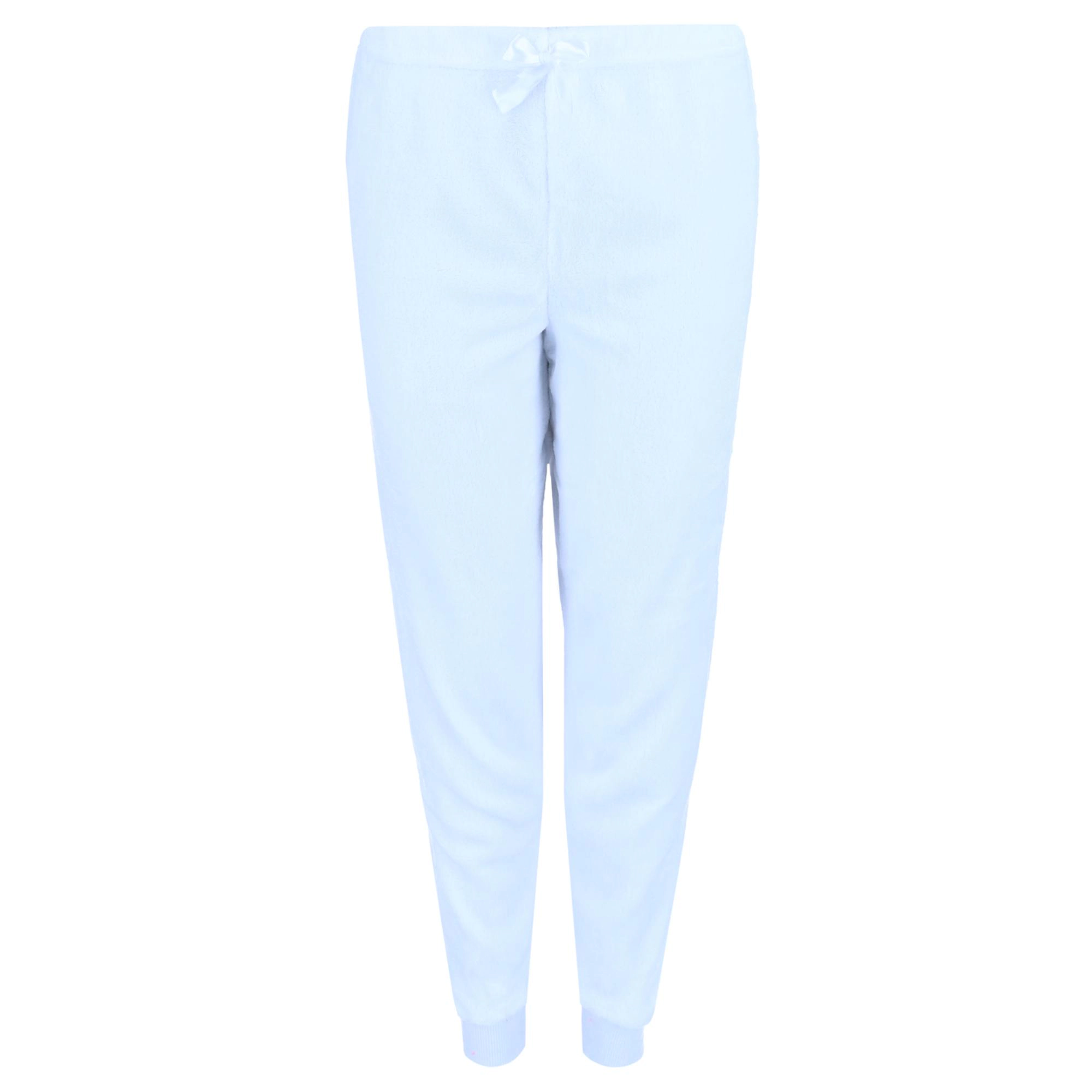 Weekending Women's Knit Donut Top & Plush White Jogger Set