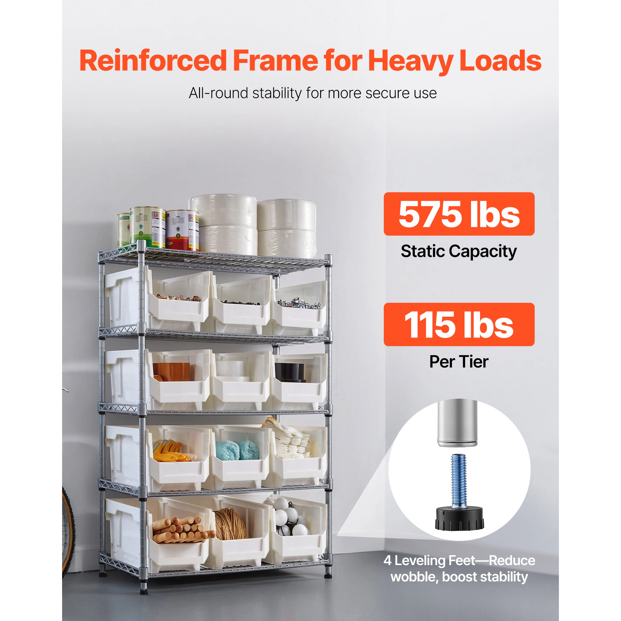 HONGGE Double-Sided Rolling Bin Storage Rack Plastic Bins Dual-Sided Parts Organizer with Wheels Mobile Tool Organizer