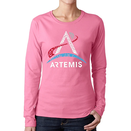 LA Pop Art Women's Word Art Long Sleeve T-Shirt - NASA Artemis Logo