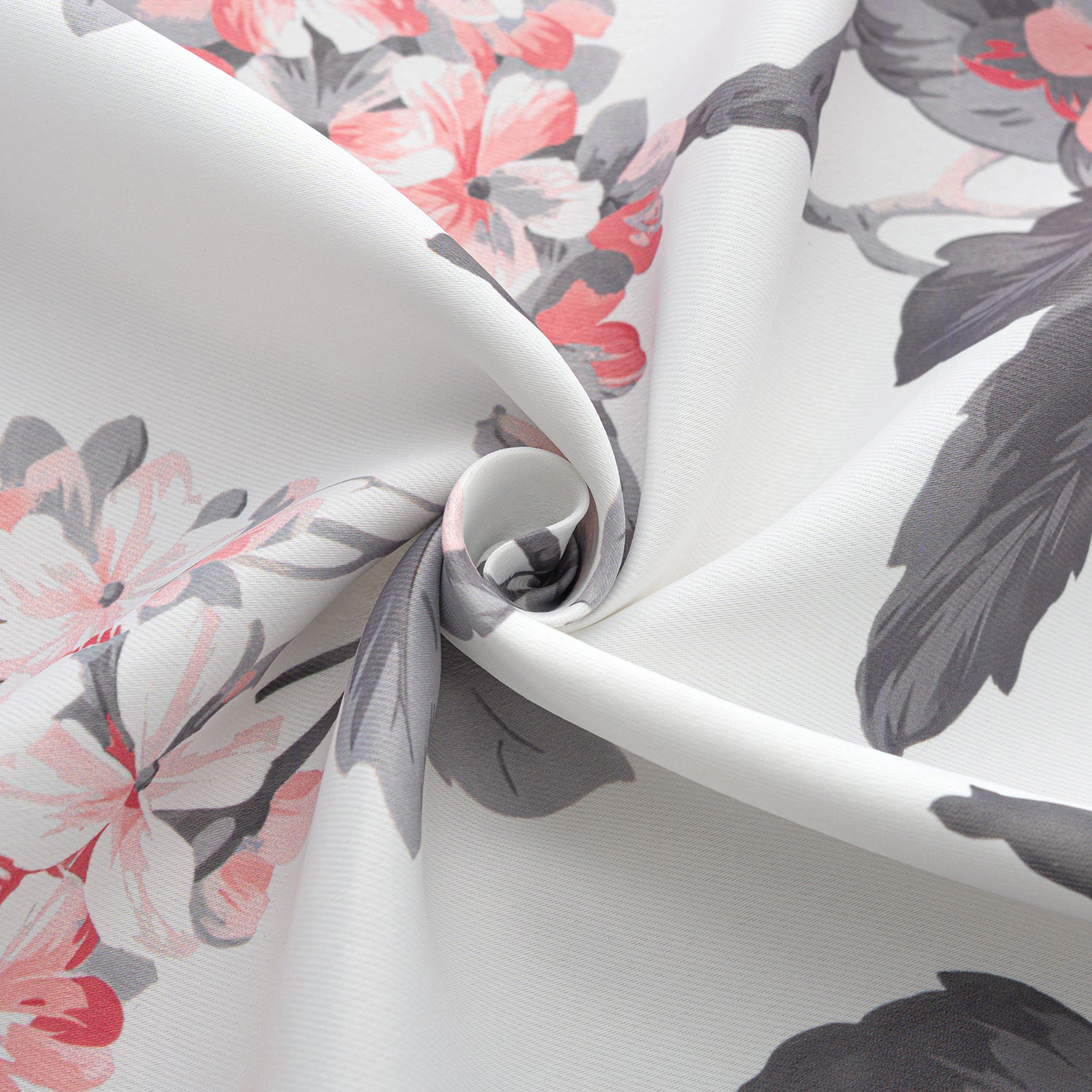 Olivia Gray 100% Polyester 200 GSM Hydrangea Printed Blackout Grommet Curtain Panel 54" x 90" Rose