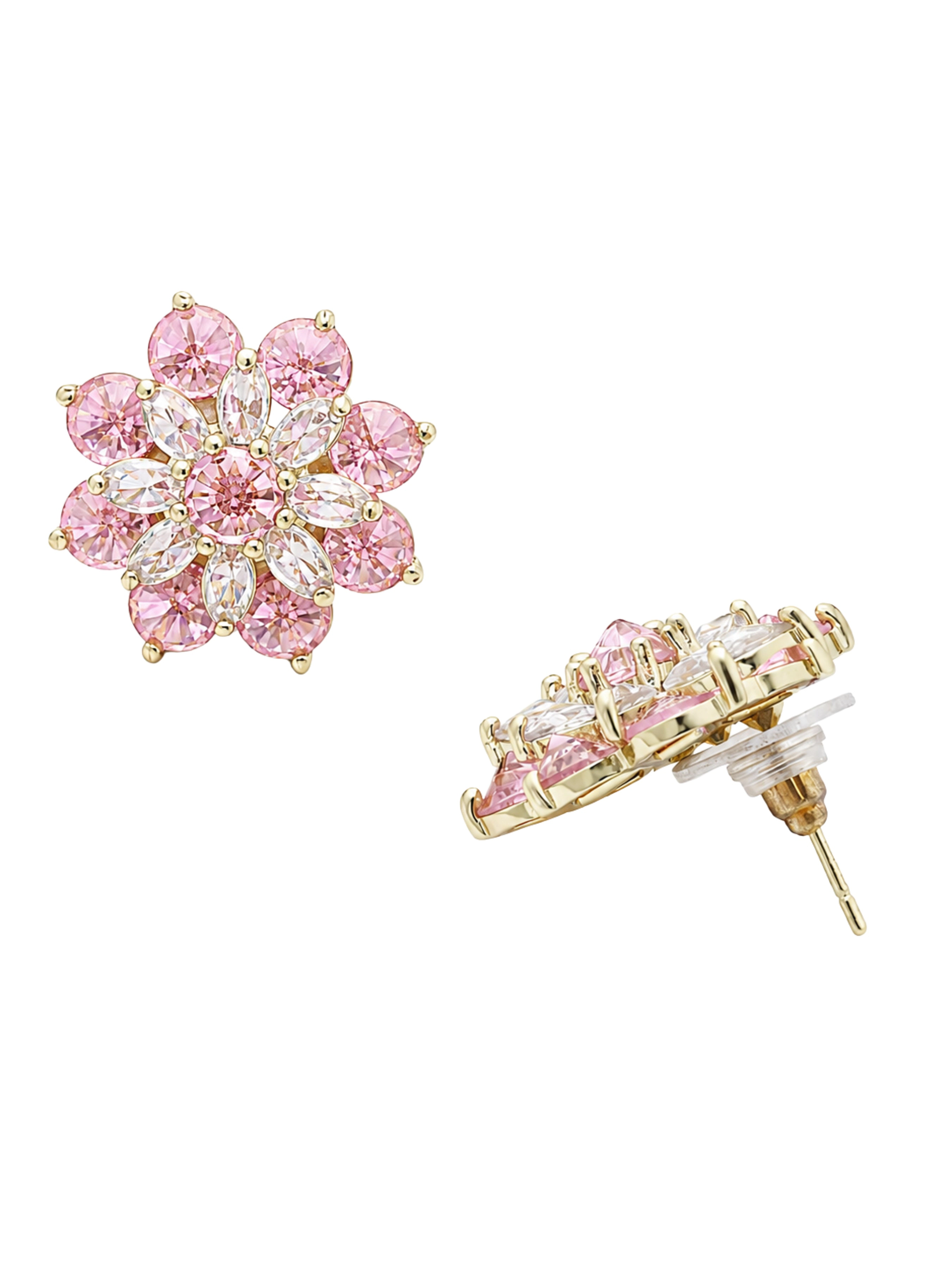 AGP PARIS Womens Crystal Bloom Cluster Stud Earrings