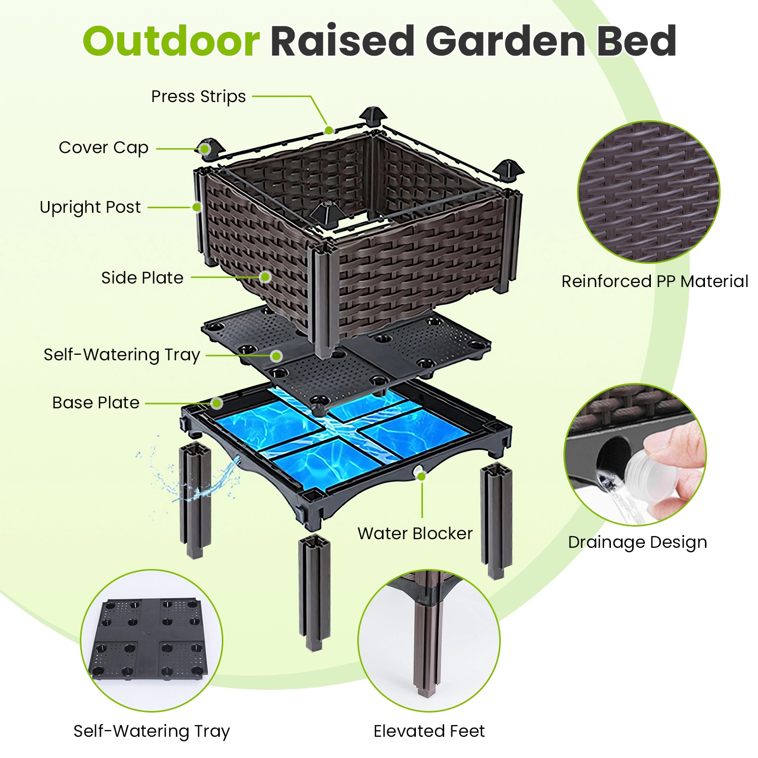 GBruno Elevated Raised Garden Bed With Legs