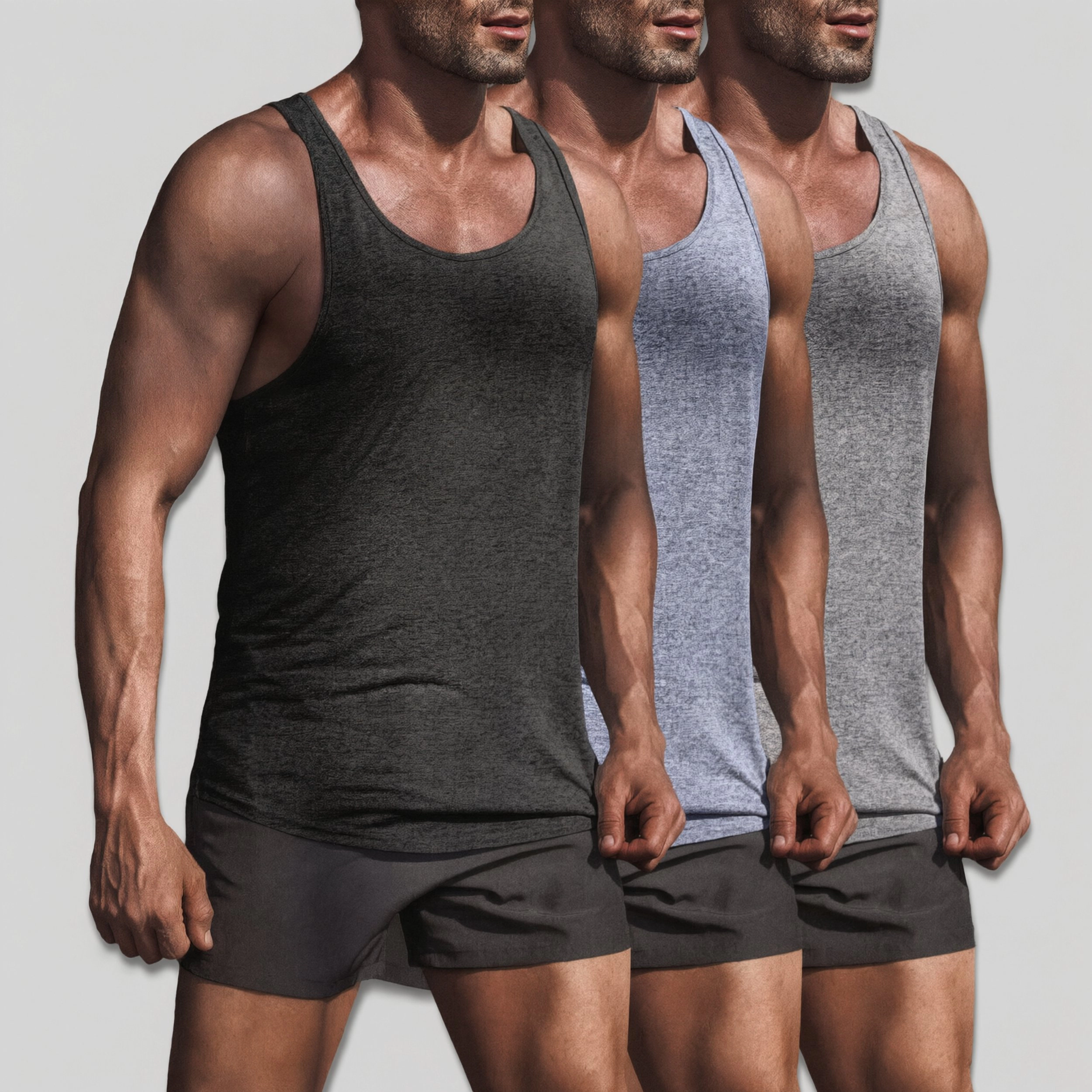 COOFANDY Men's Athletic Fit Scoop Neck Sleeveless Gym Training Tank Tops