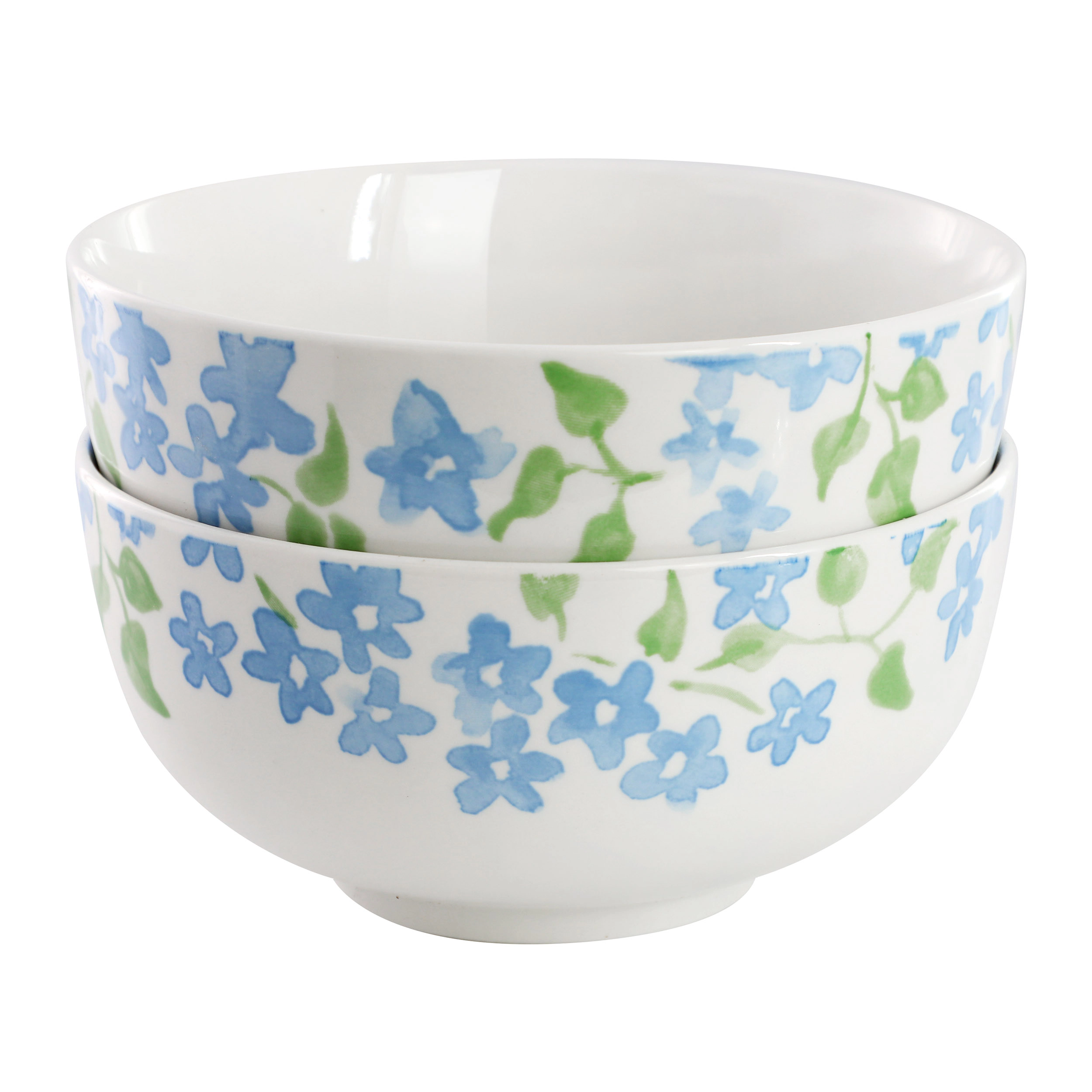 Gibson Home Surrey Hill 2 Piece Fine Ceramic Cereal Bowl Set Orange Floral
