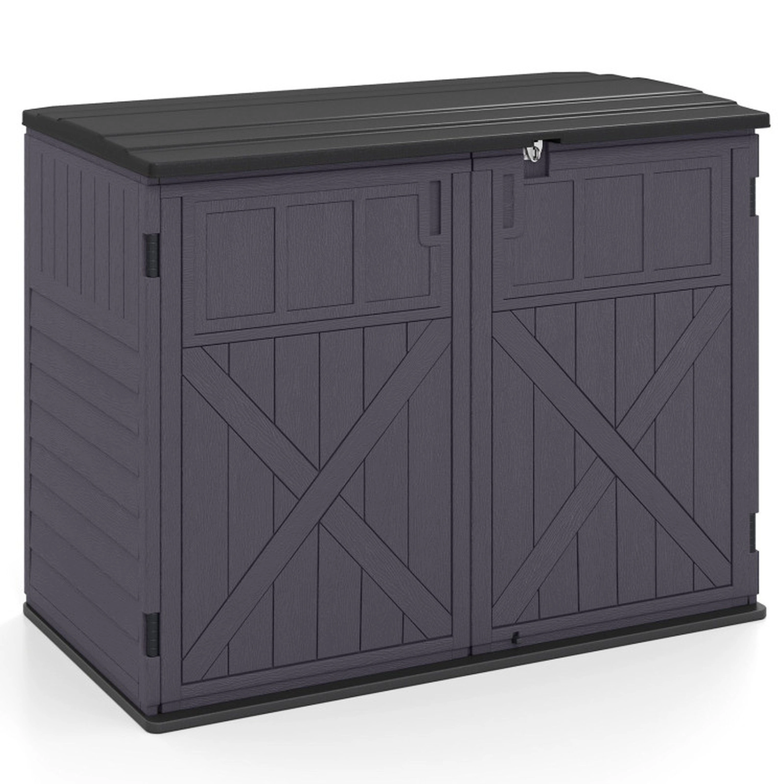 SUGIFT 20 Cu.Ft Horizontal Resin Storage Shed with Adjustable Shelf 860-lb Overall Capacity 46.5-in Wide Brown