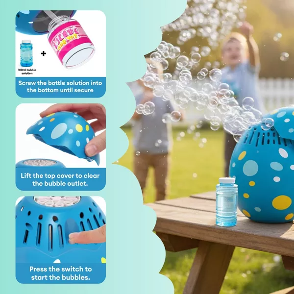 Sperric Easter Egg Bubble Maker Machine, Bunny Automatic Bubble Toy, Battery Operated Outdoor Bubble Blower for Kids 3+