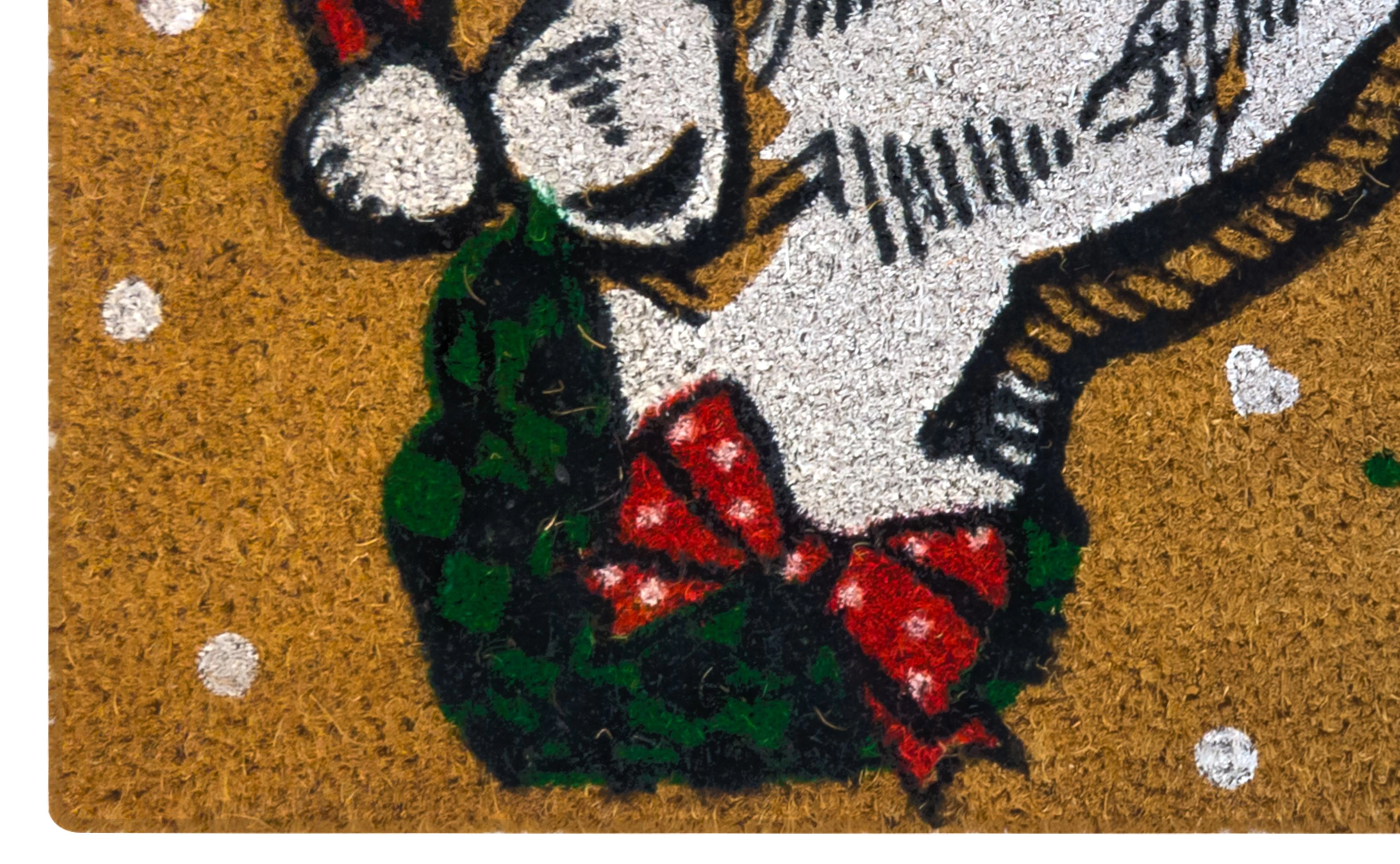 Kate Aurora Christmas Santa Golden Retriever Bristled Outdoor Welcome Mat - 18"x30"