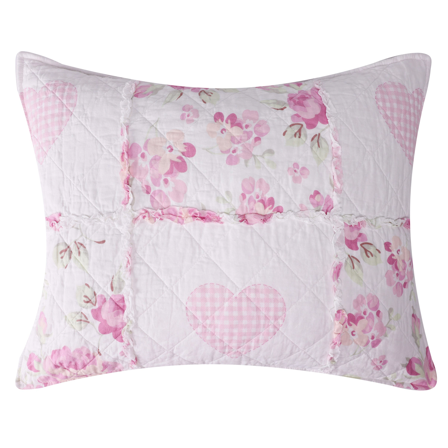 Greenland Home Fashions 100% Cotton Face 100% Microfiber Back Veronica's Hearts Sham