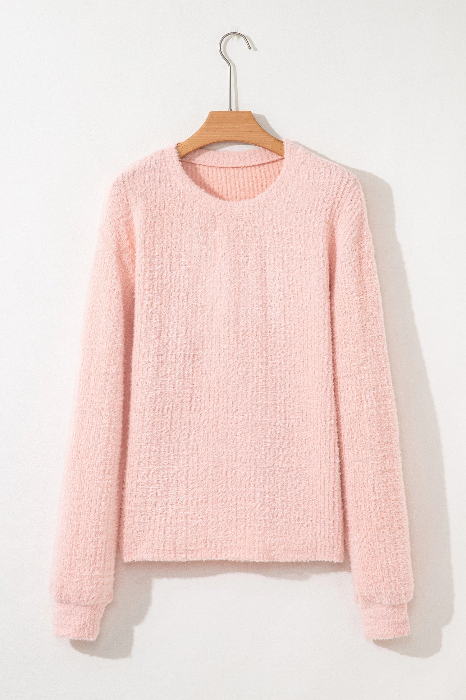 Threaded Pear Women's Ivy Fuzzy Ribbed Texture Long Sleeve Top