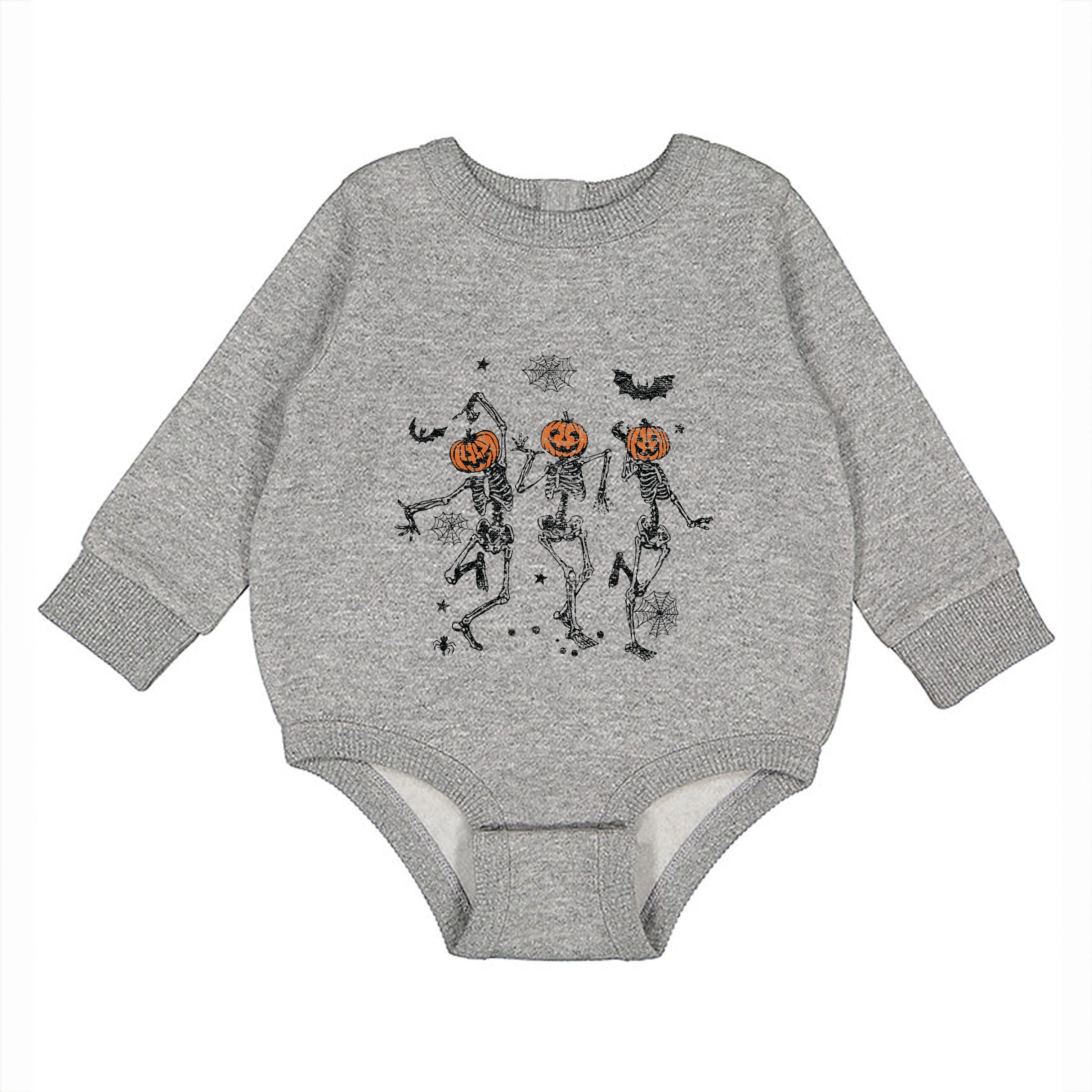 The Juniper Shop - Infant Fleece BodySuit Dancing Skeleton Trio