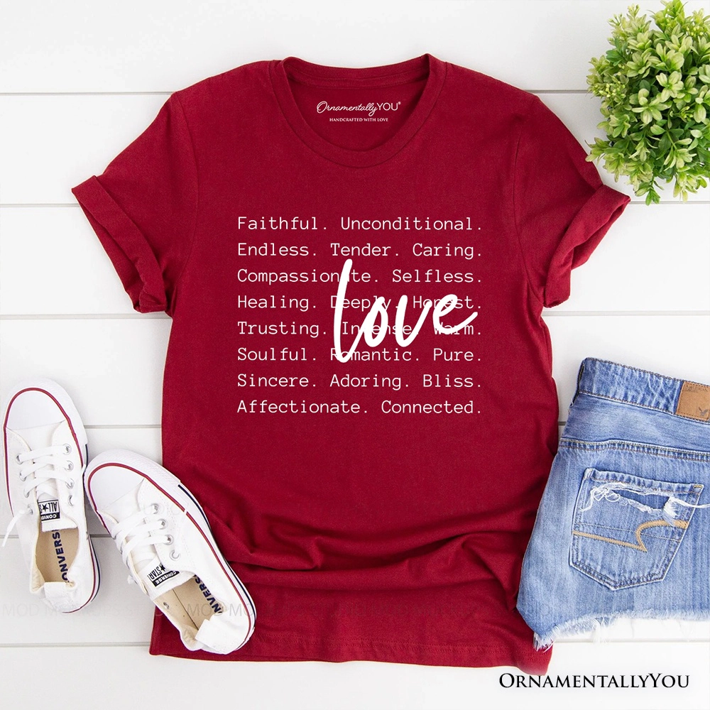 OrnamentallyYou Womens Love Definition Words Minimalist Valentine T-Shirt