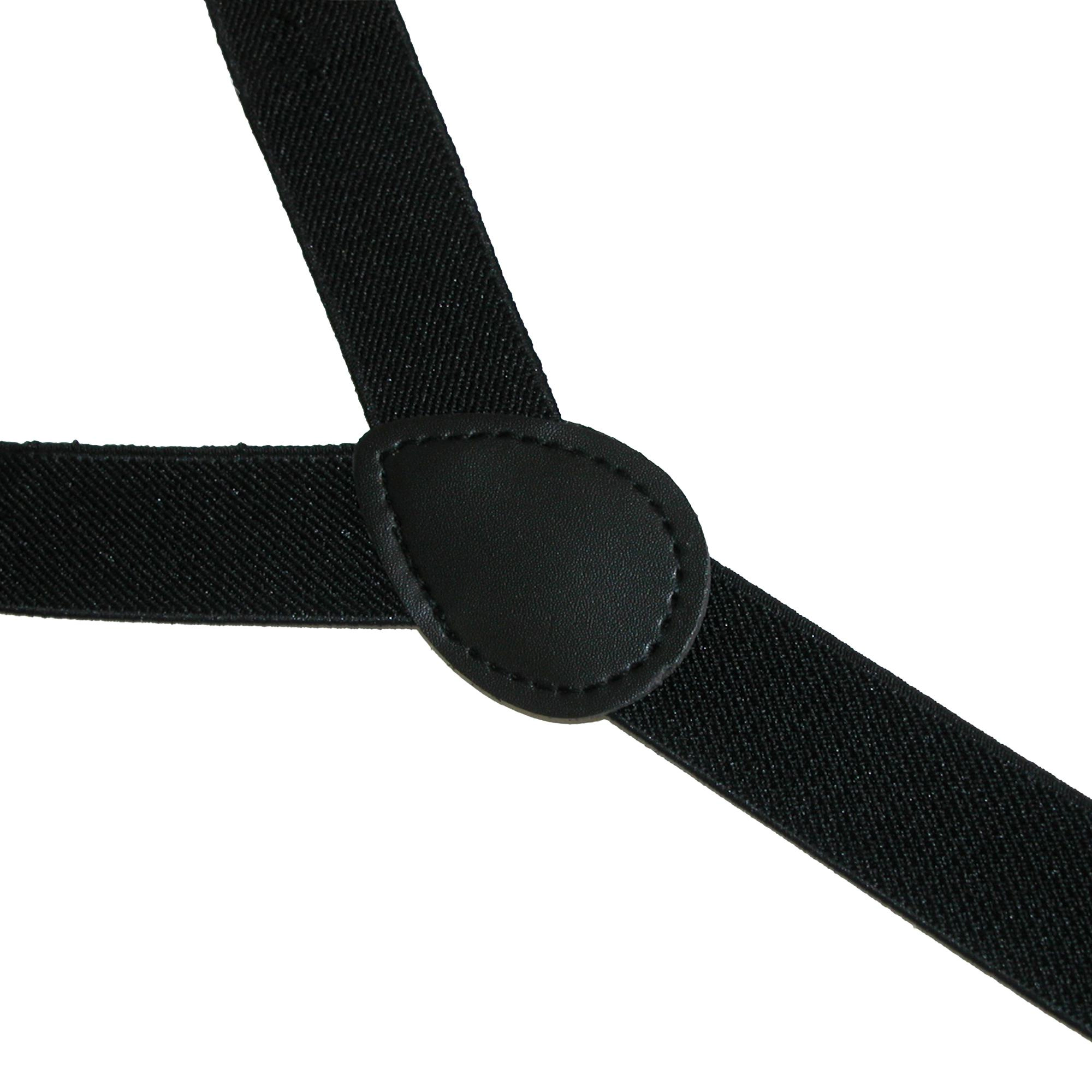 CTM Elastic Solid Black Clip-End Suspenders