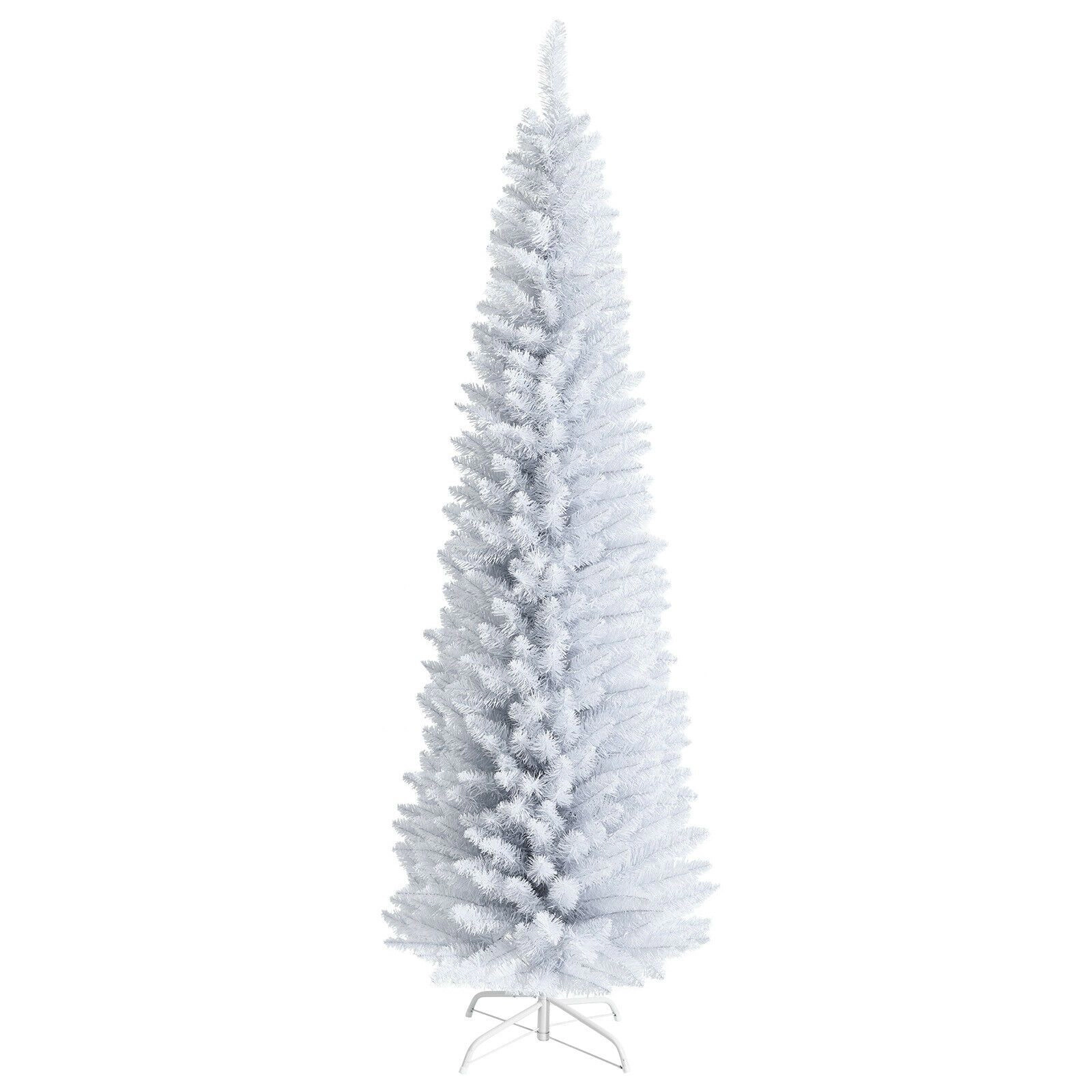 SlickBlue 7 Feet Pencil Xmas Tree with Realistic Branch Tips for Holiday