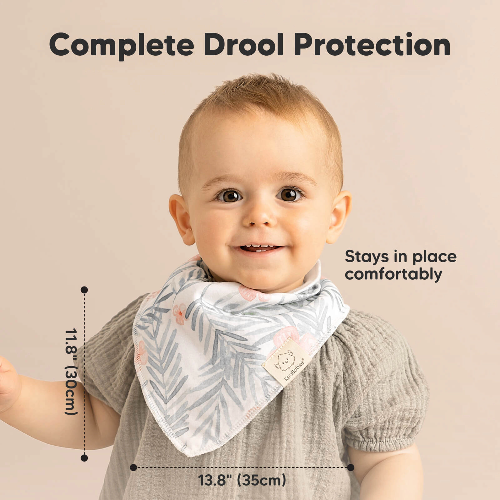 KeaBabies 8-Pack Organic Bandana Bibs for Baby Girls, Boys