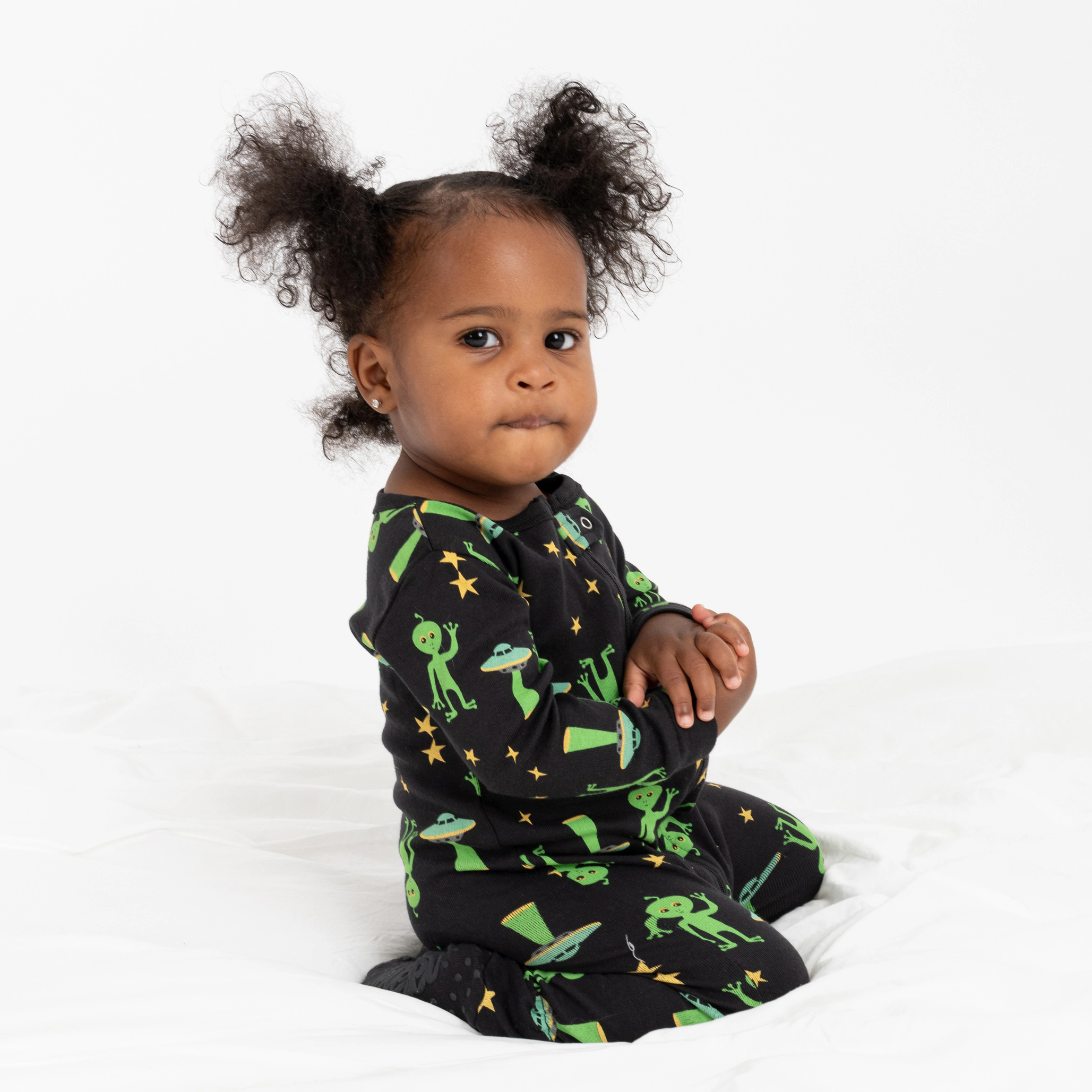 Leveret Baby Alien Cotton Halloween Footed Pajamas