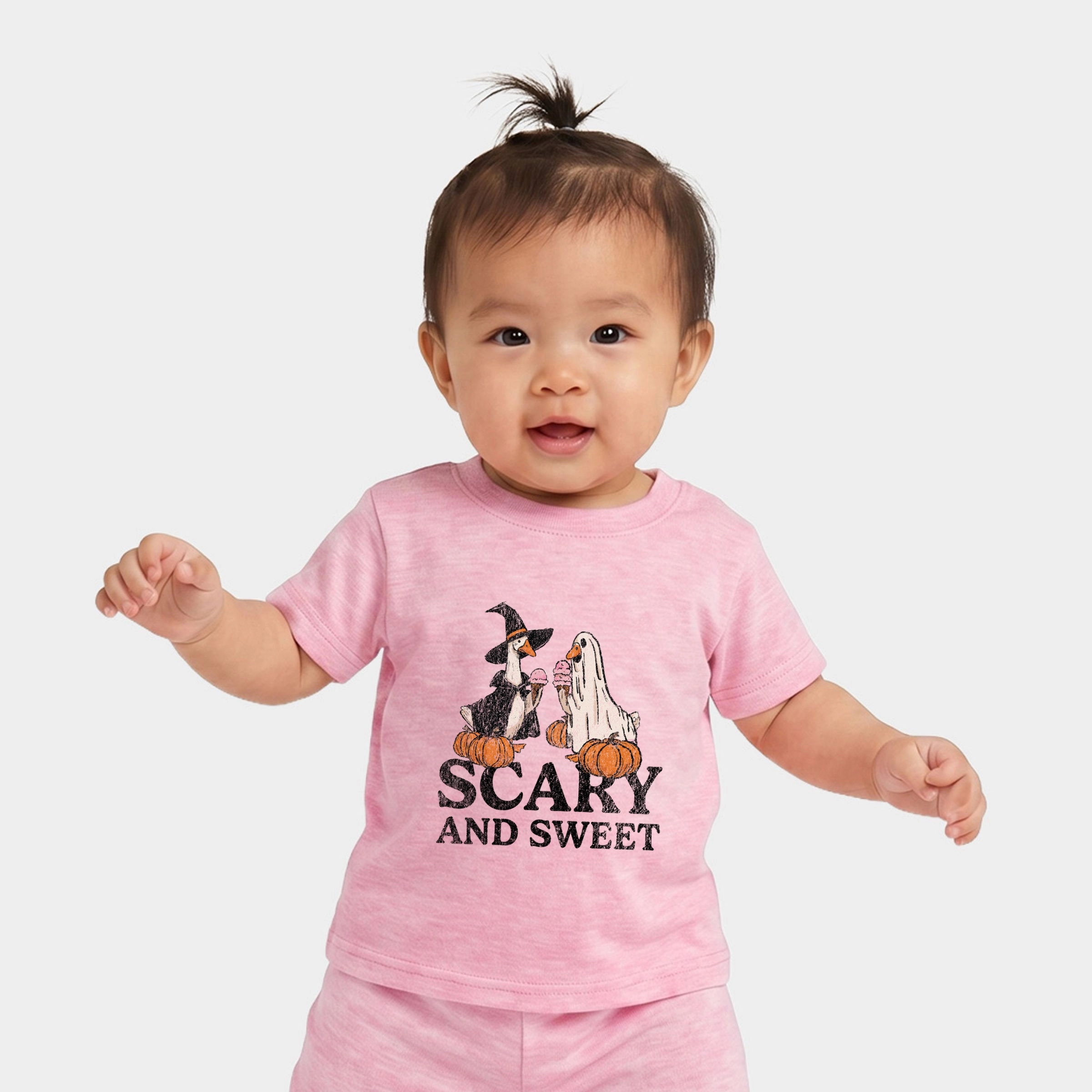 The Juniper Shop - Infant Jogger Pant Crew Set Scary and Sweet Geese