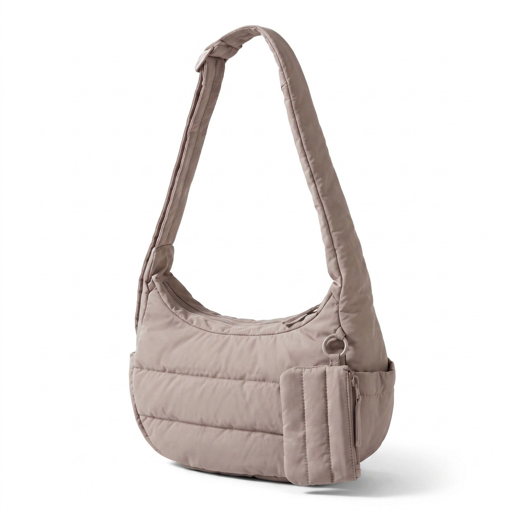 Alilang Women's Horizontal Padded Crescent Bag with Detachable Mini Pouch and Adjustable Padded Strap 10.2x3.9x6.3in