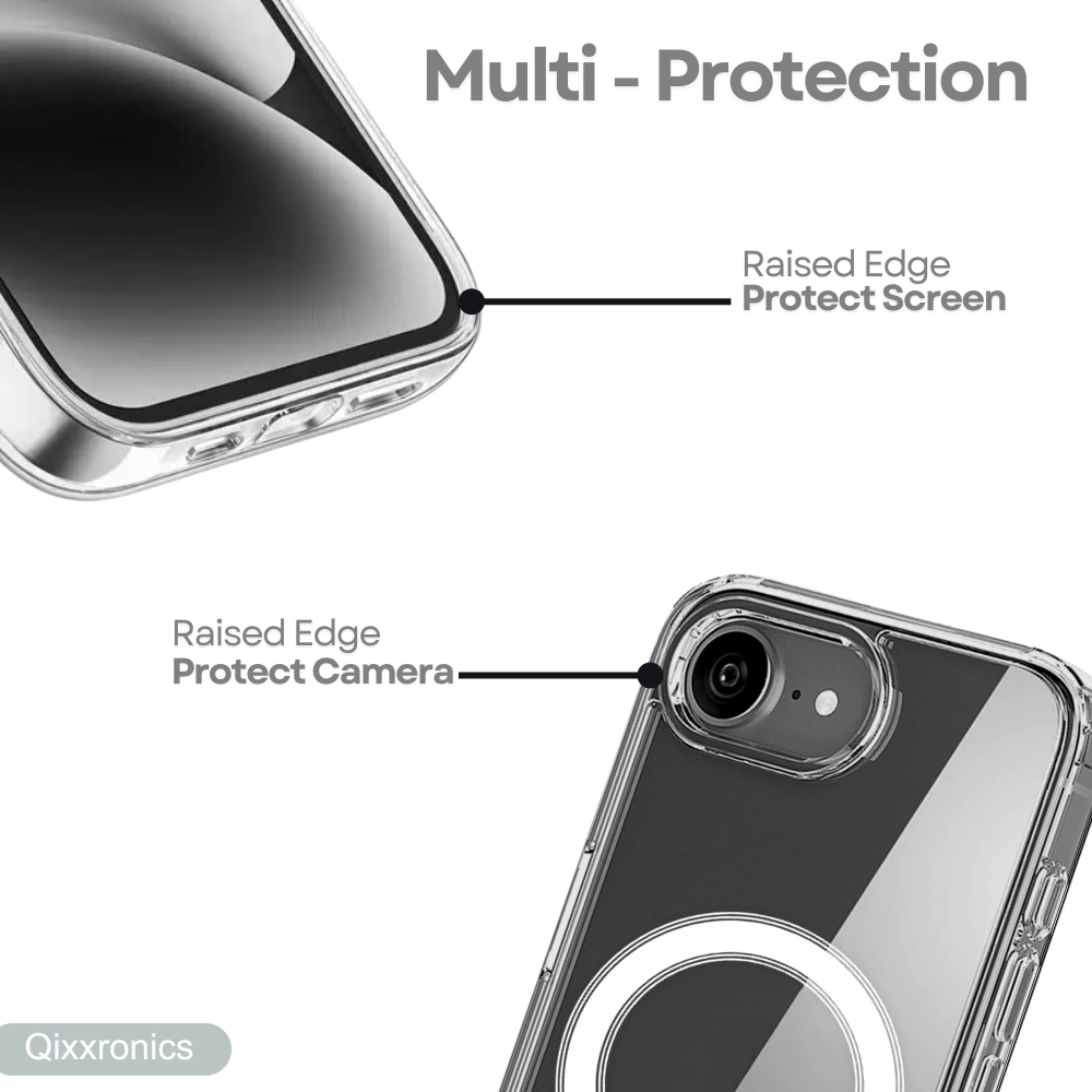 Qixxronics Magnetic Case for iPhone 17e / iPhone 16e Cellphone Magnetic Cover Shockproof Slim Phone Case