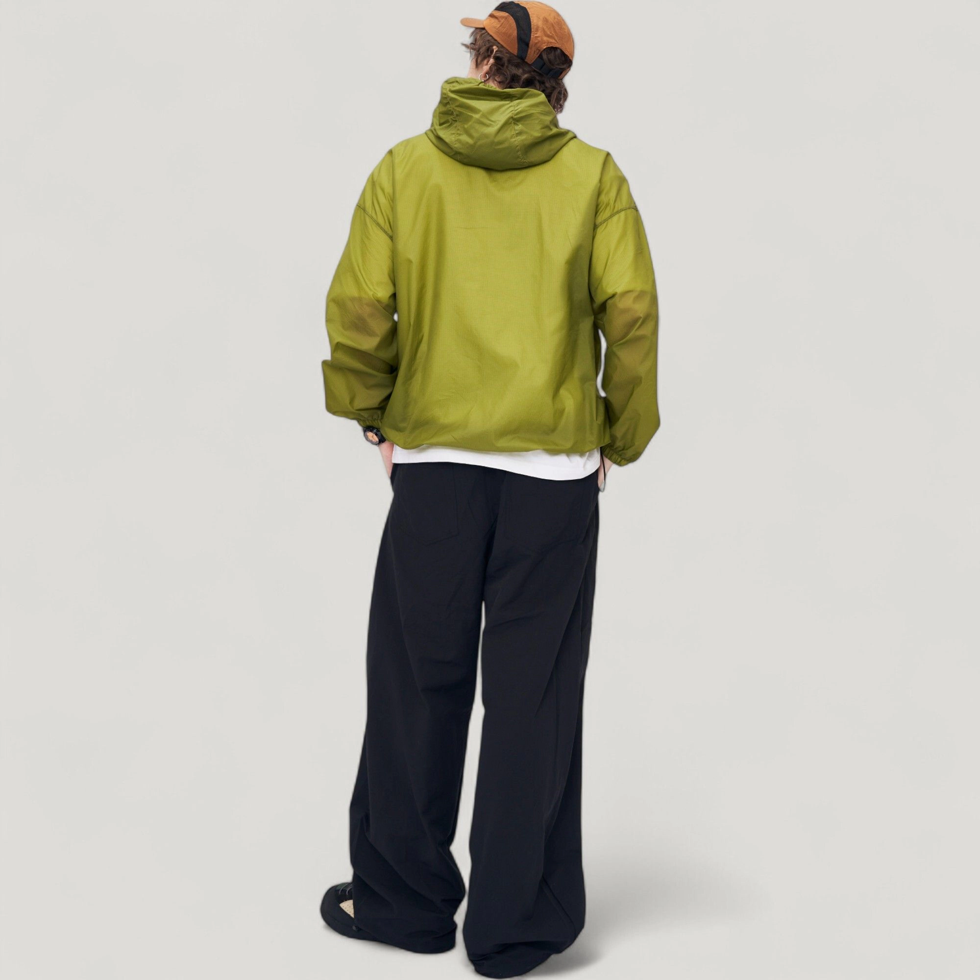 Anna-Kaci Men's Lightweight Hooded Zip-Up Windbreaker Jacket with Elastic Cuffs