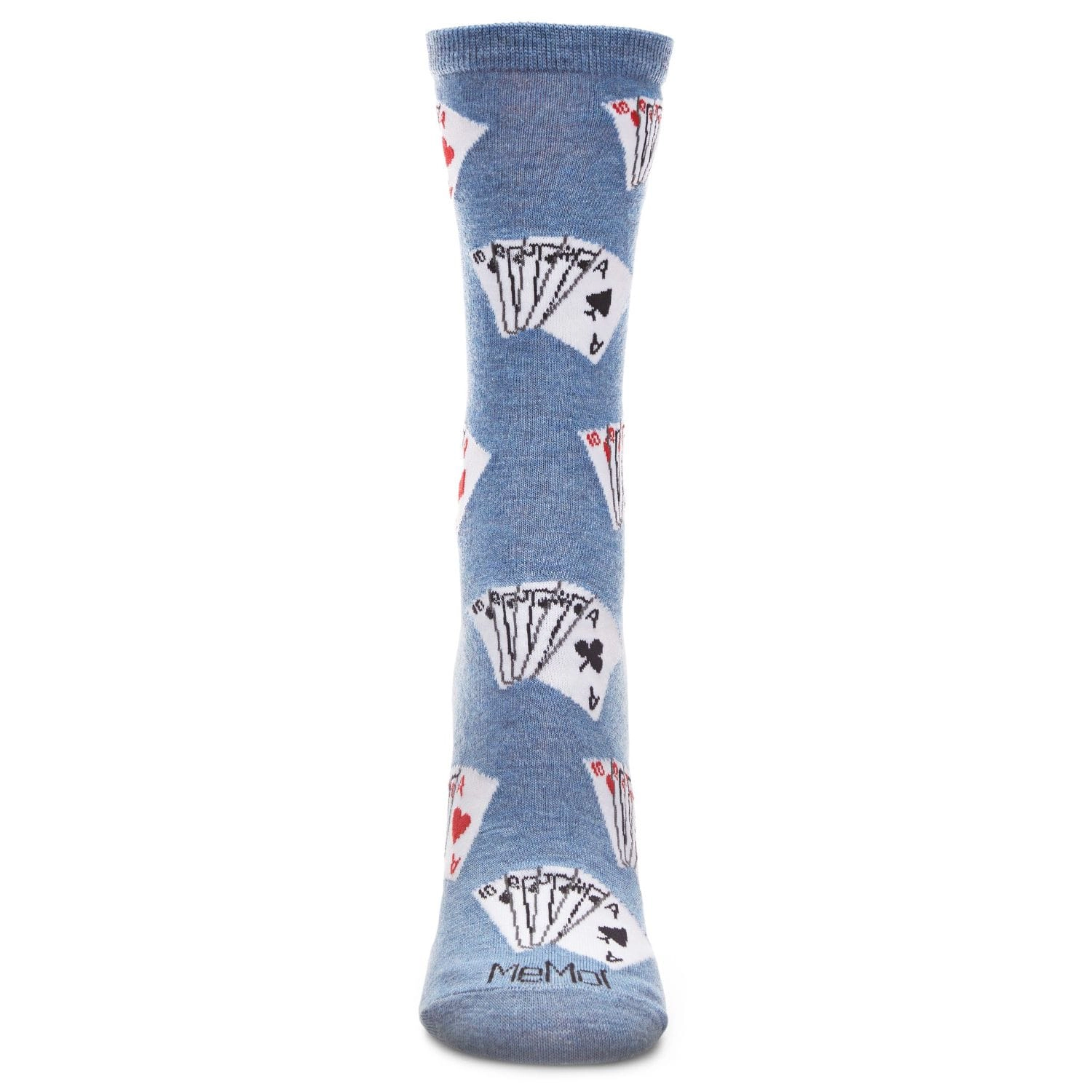 MeMoi Playing Cards Bamboo Blend Crew Socks