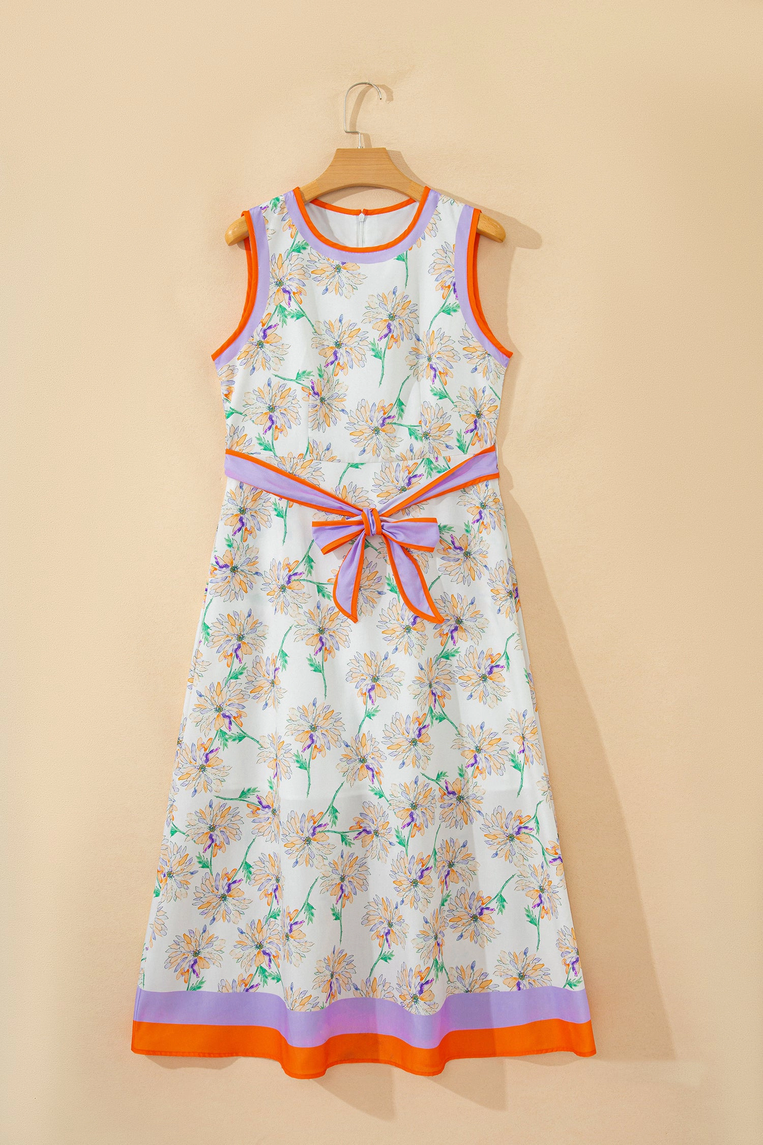 Threaded Pear Daphne Belted Sleeveless Maxi Dress