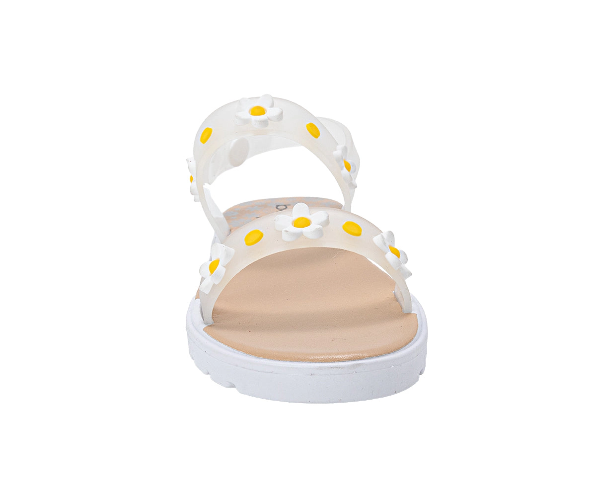 bebe Toddler Girl's Sandals with Back Strap and Daisy Detail