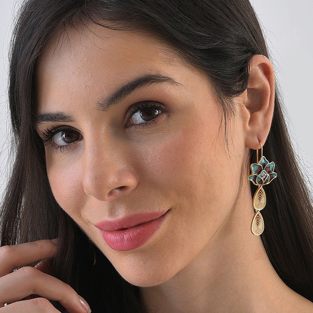 SOHI Women's Flower Drop Earrings