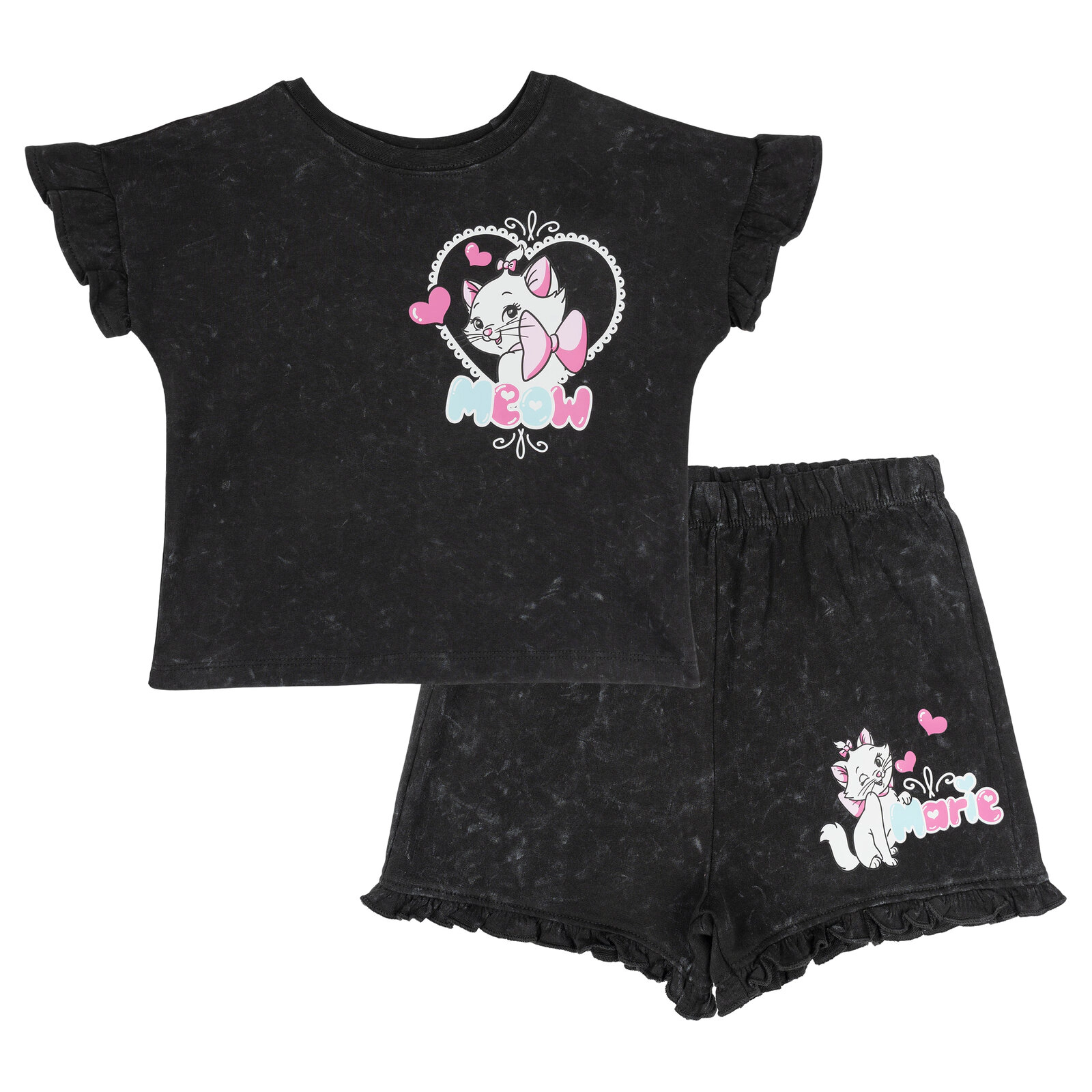 Disney Girls' French Terry T-Shirt and Shorts Set