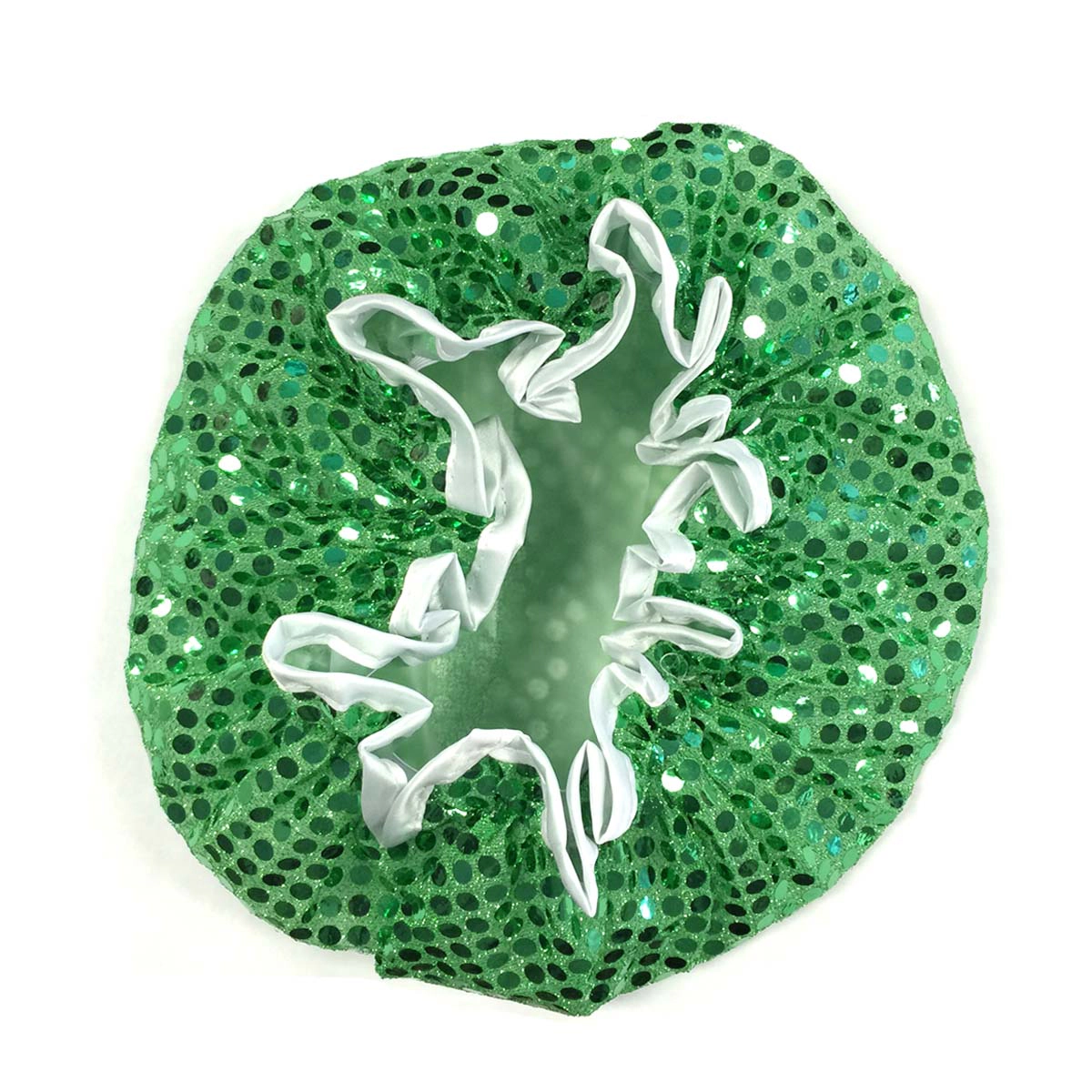 Wrapables Women's Trendy Satin Shower Cap, Green Glitter