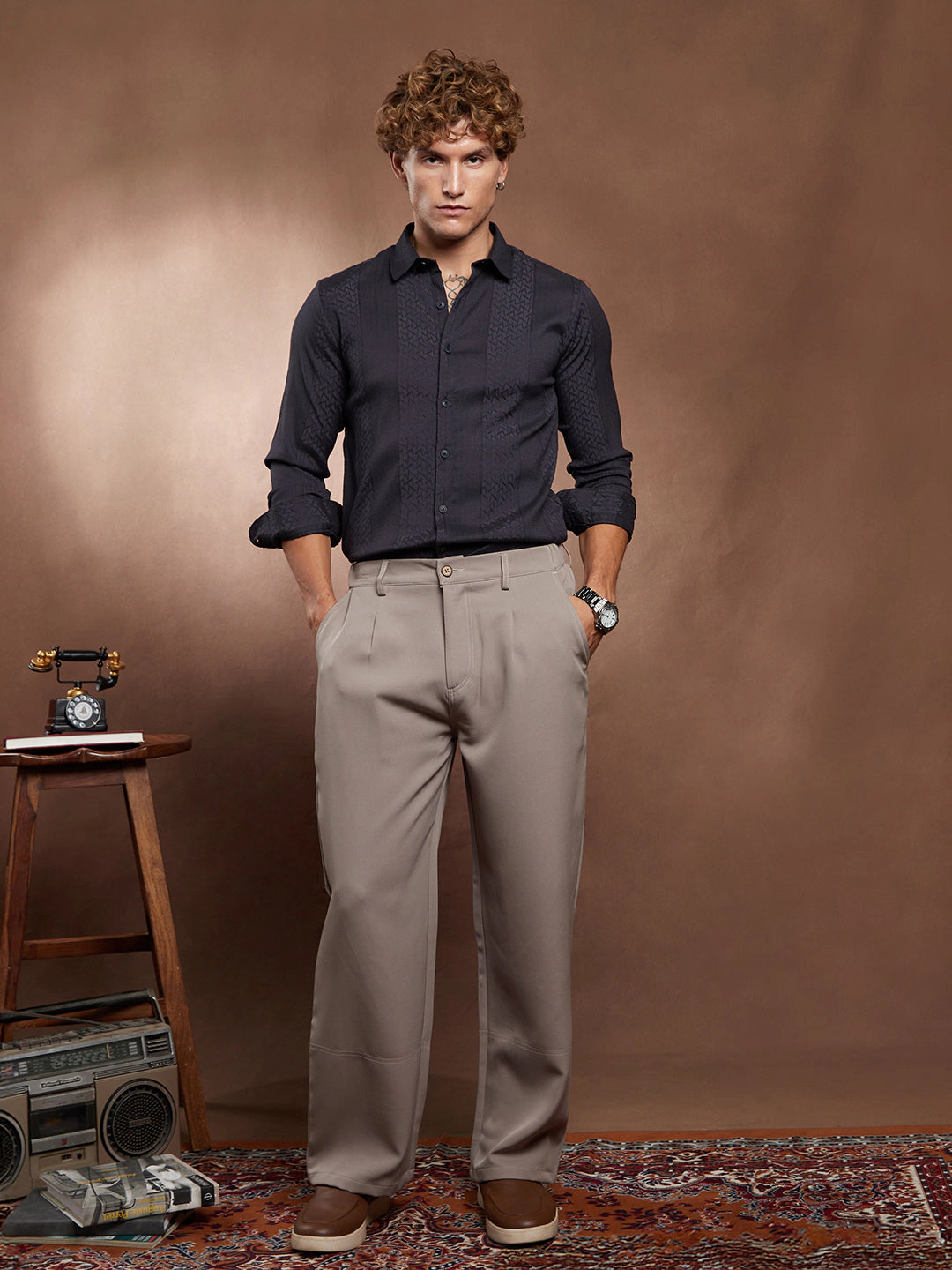Cahoot Men's Tactile-Panel Shirt