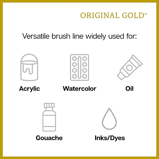 KINGART Original Gold 9050 Script Liner Golden Taklon Brush