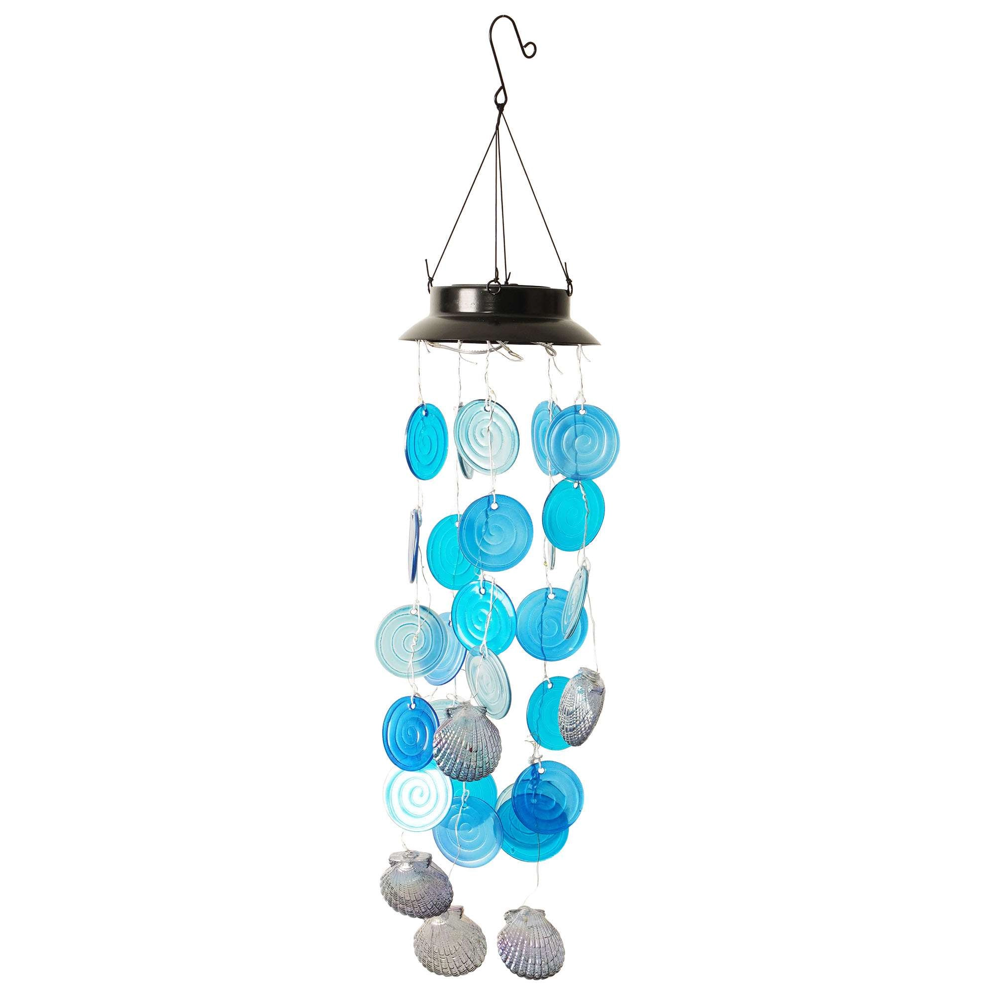 G128 Solar Sea Turtle Wind Chime with LED Lights, Outdoor