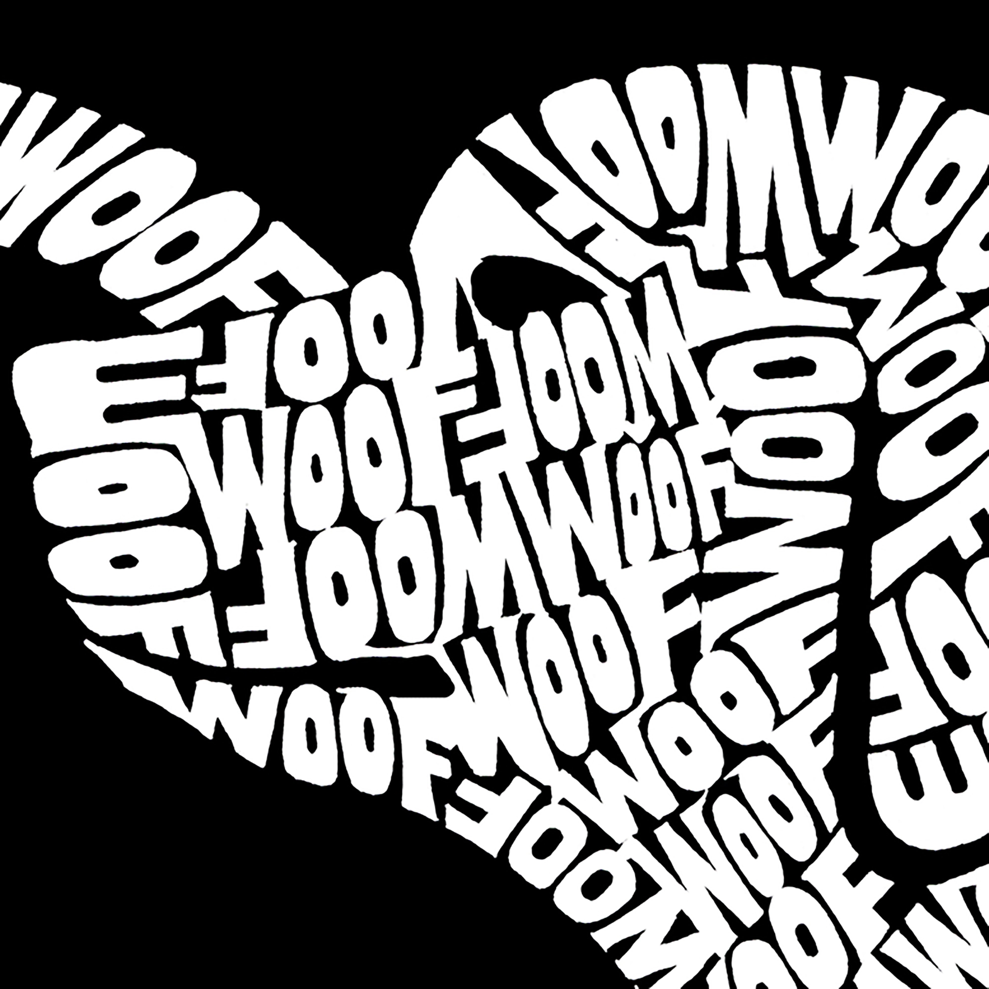 LA Pop Art Dog Heart - Men's Word Hooded Sweatshirt