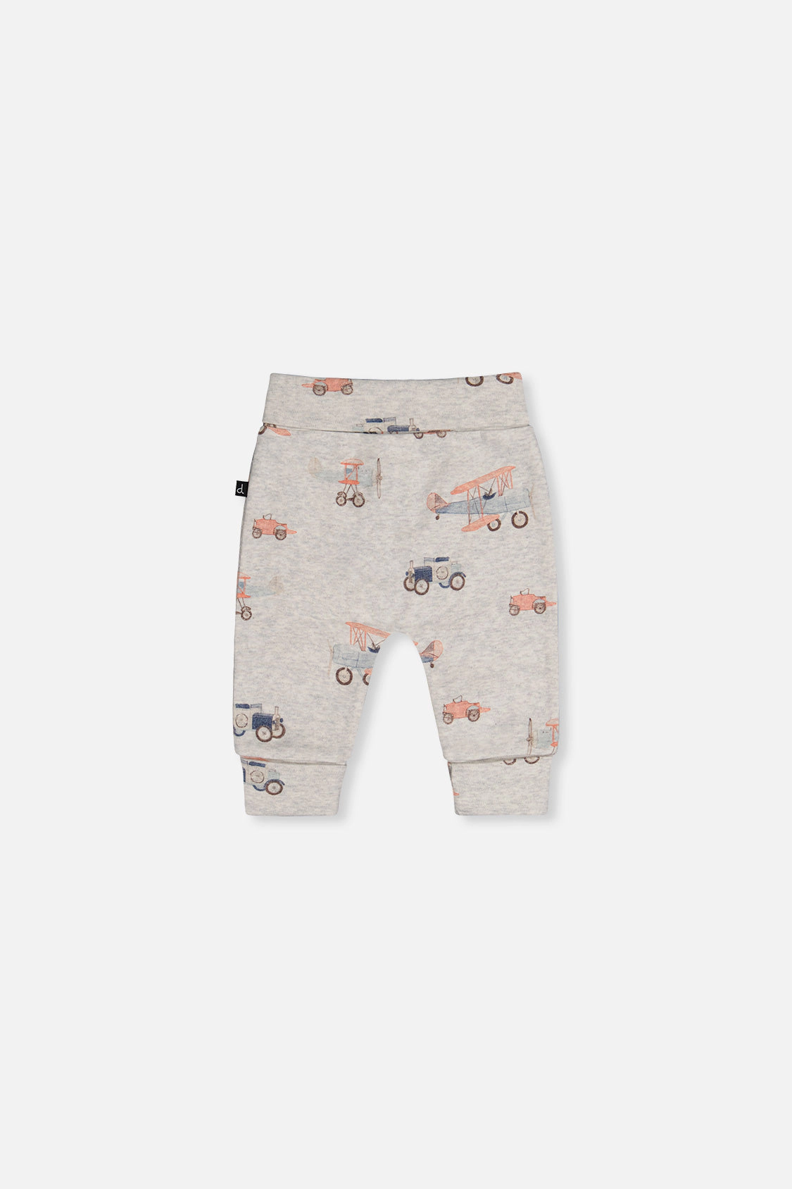 Deux par Boys Organic Cotton Evolutive Pants with Printed Airplanes